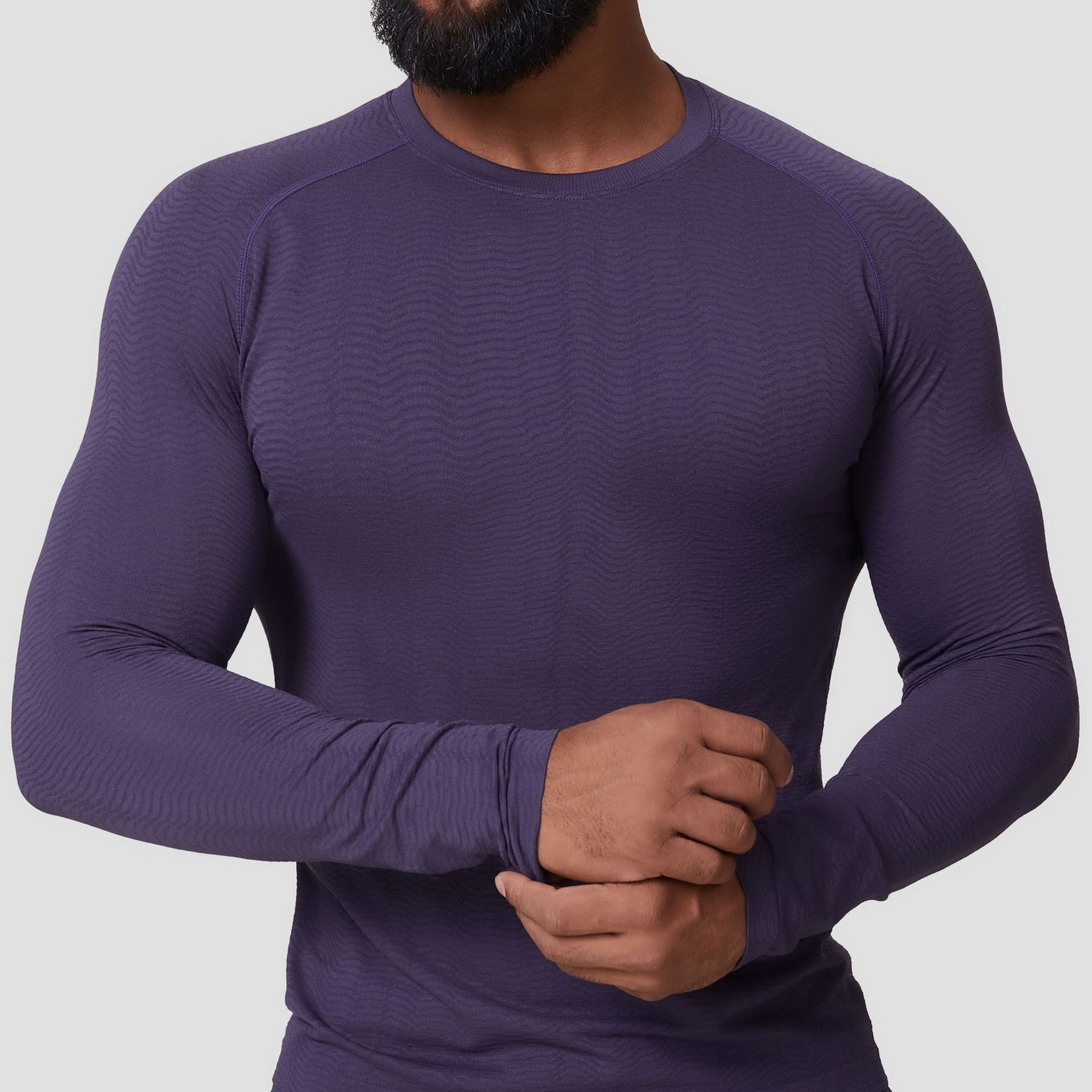 Men’s Seamless Jacquard Quick-Dry Long Sleeve Training T-Shirt
