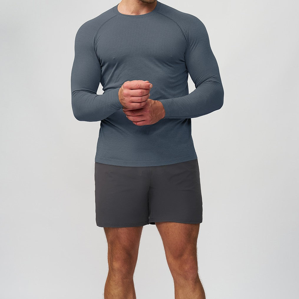 Men’s Seamless Quick-Dry Long Sleeve Training T-Shirt