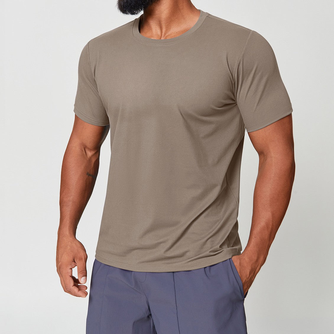Men’s Quick-Dry Double-Brushed Crew Neck T-Shirt