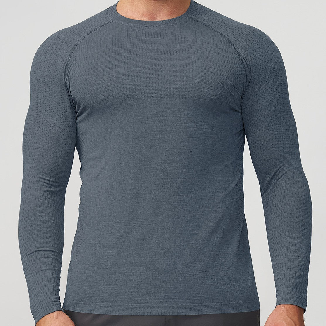 Men’s Seamless Quick-Dry Long Sleeve Training T-Shirt