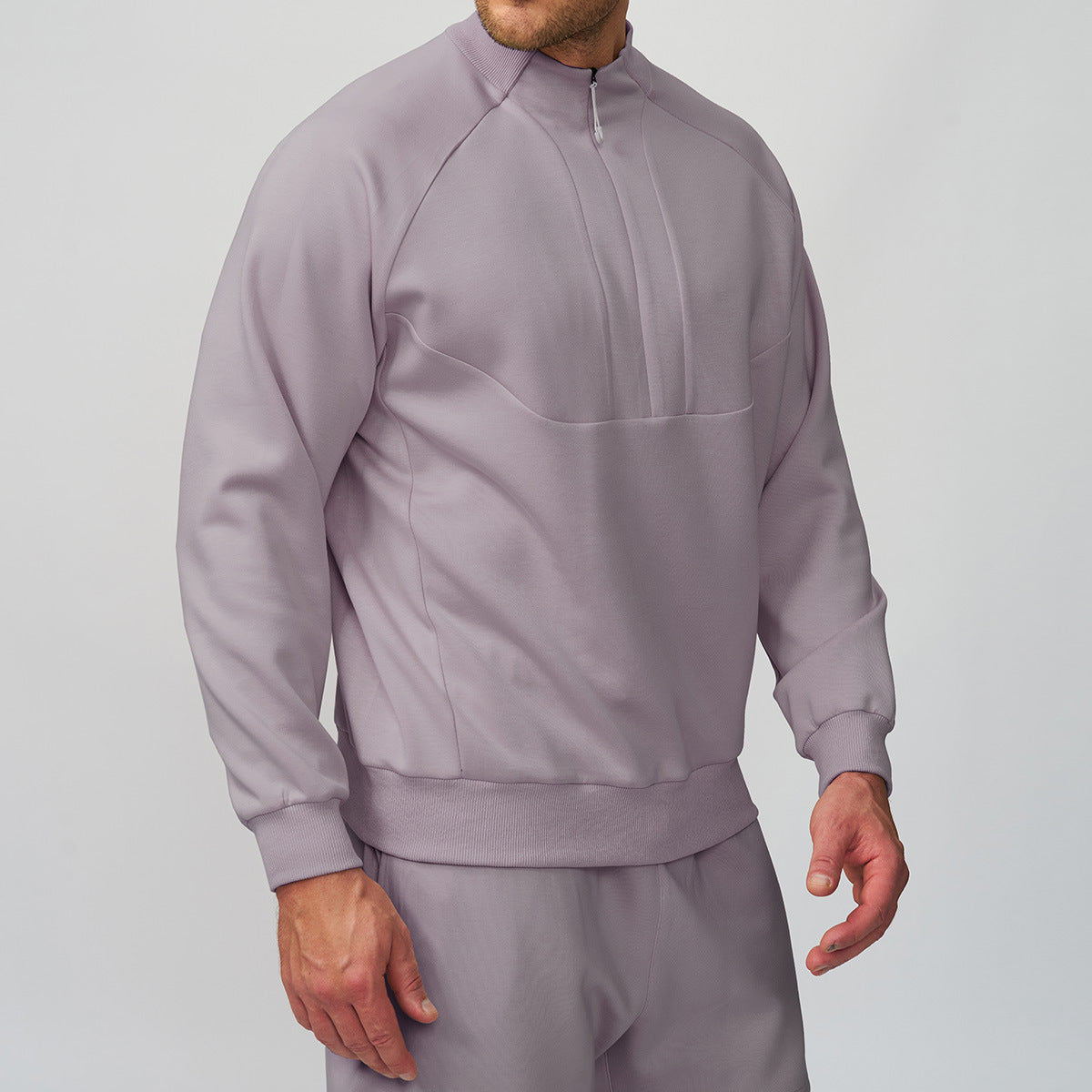 Men’s Lightweight Warm Mock Neck Sweatshirt Jacket