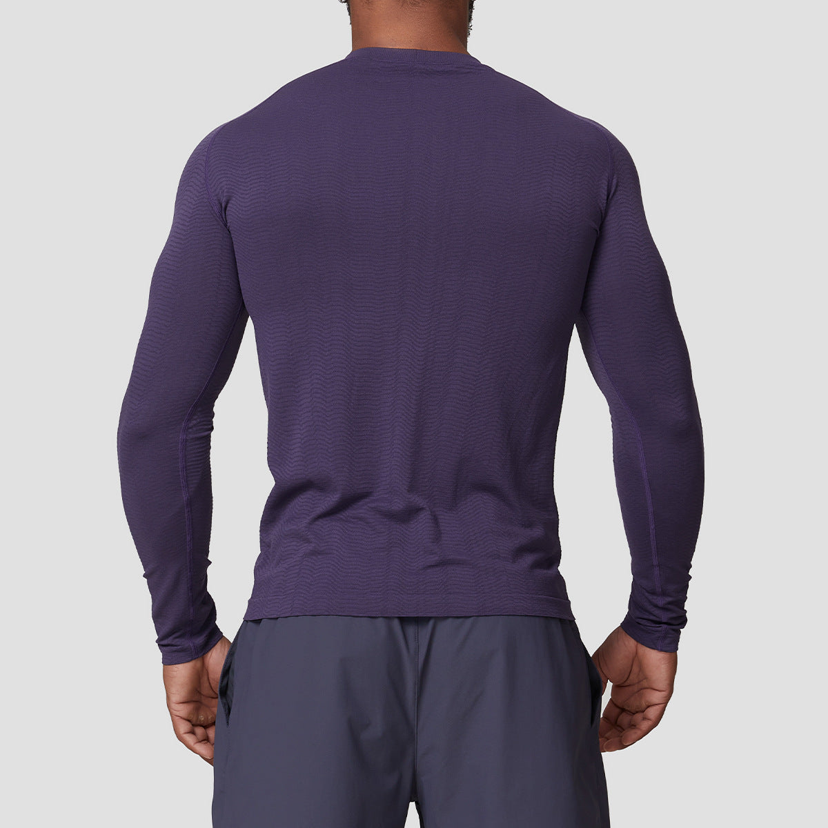 Men’s Seamless Jacquard Quick-Dry Long Sleeve Training T-Shirt