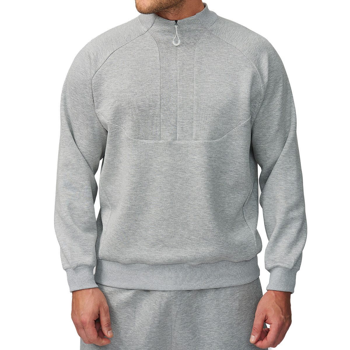 Men’s Lightweight Warm Mock Neck Sweatshirt Jacket