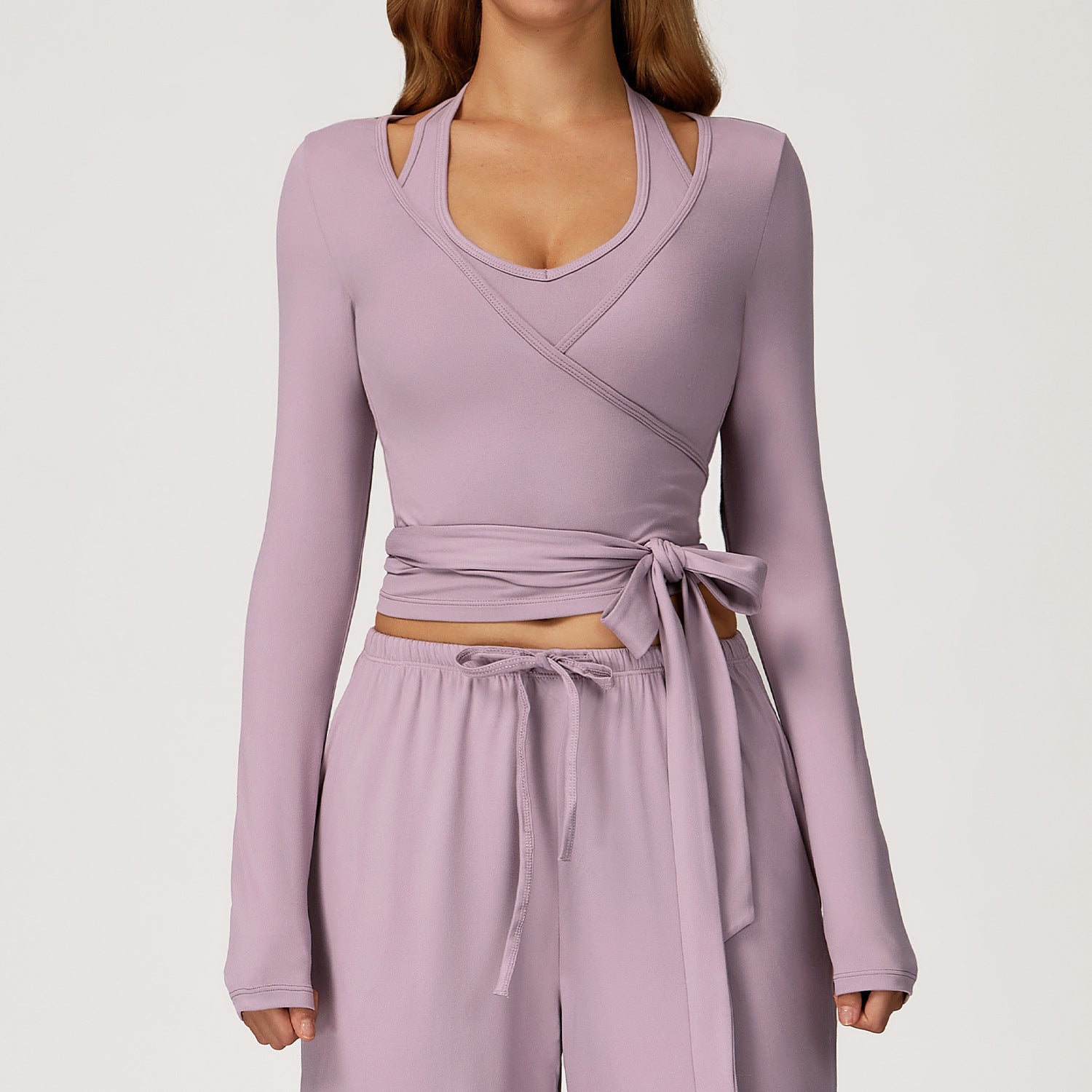 Women’s Wrap Tie Long Sleeve Yoga Top