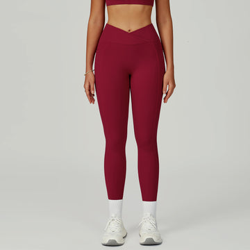 Women’s High-Waisted Crossover Waist Sculpting Yoga Leggings