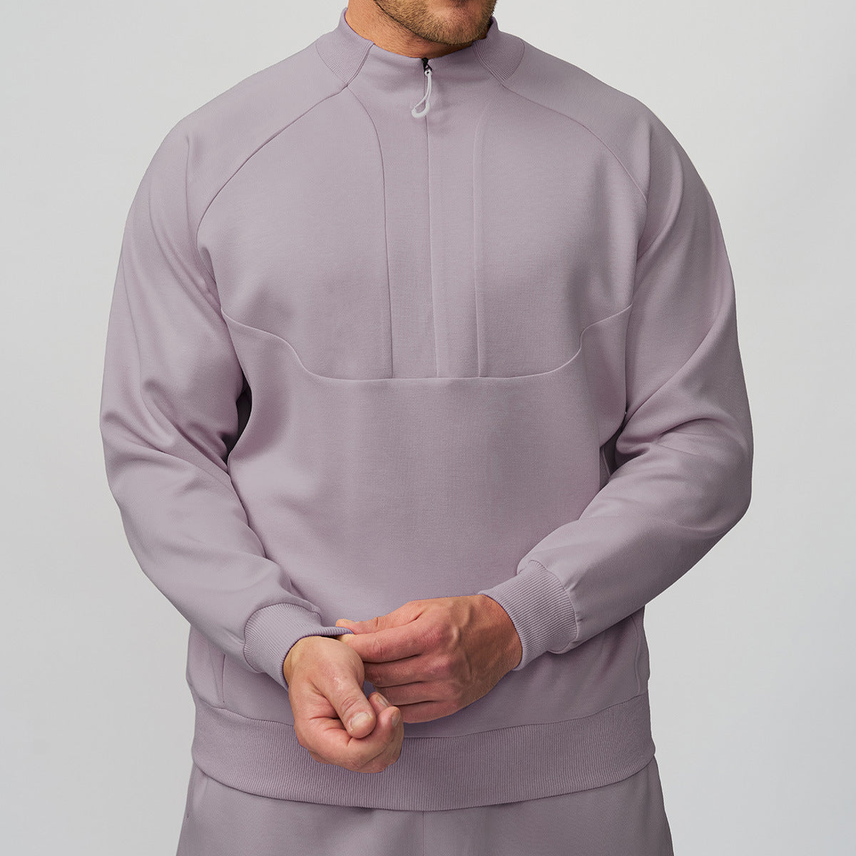 Men’s Lightweight Warm Mock Neck Sweatshirt Jacket