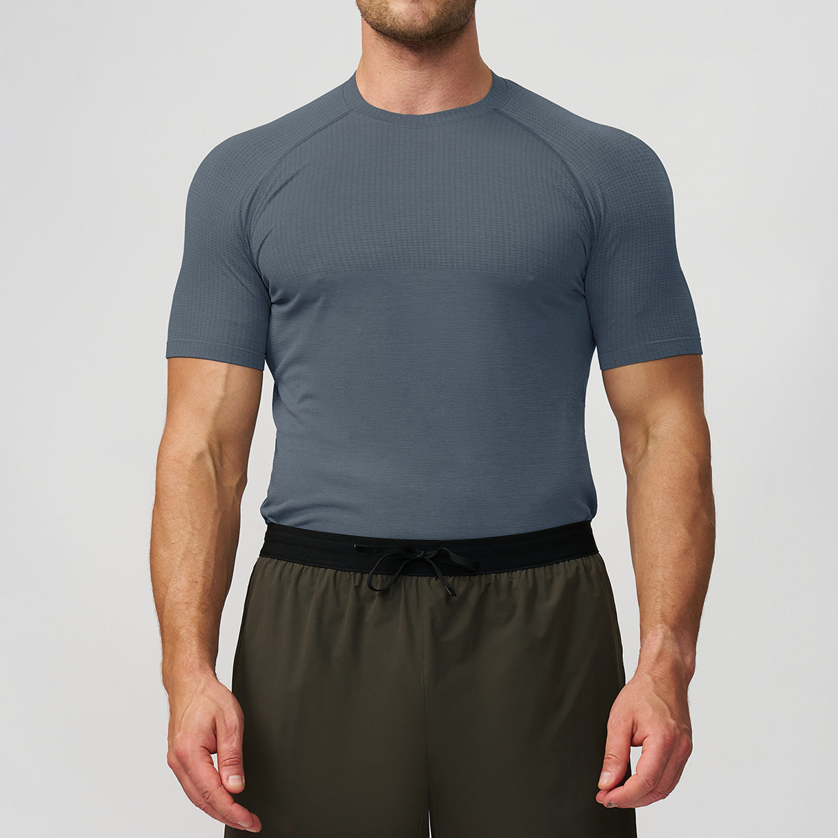 Men’s Seamless Quick-Dry Compression Training T-Shirt