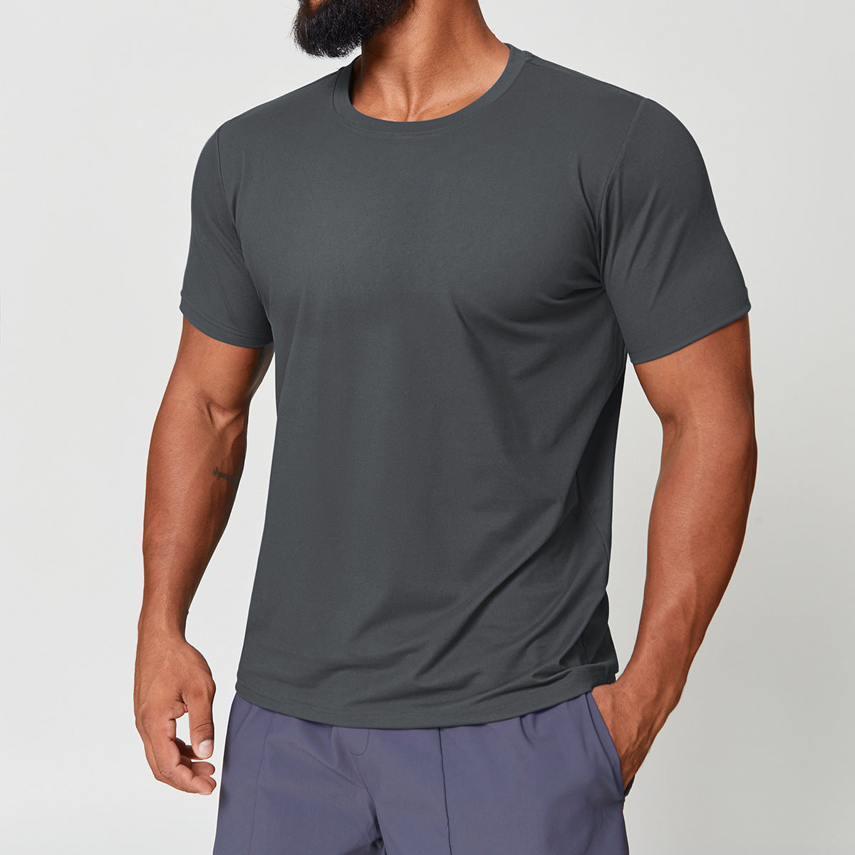 Men’s Quick-Dry Double-Brushed Crew Neck T-Shirt