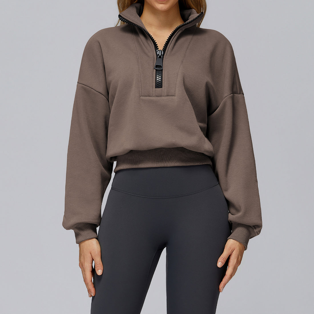 Women’s Half-Zip Fleece Oversized Sweatshirt