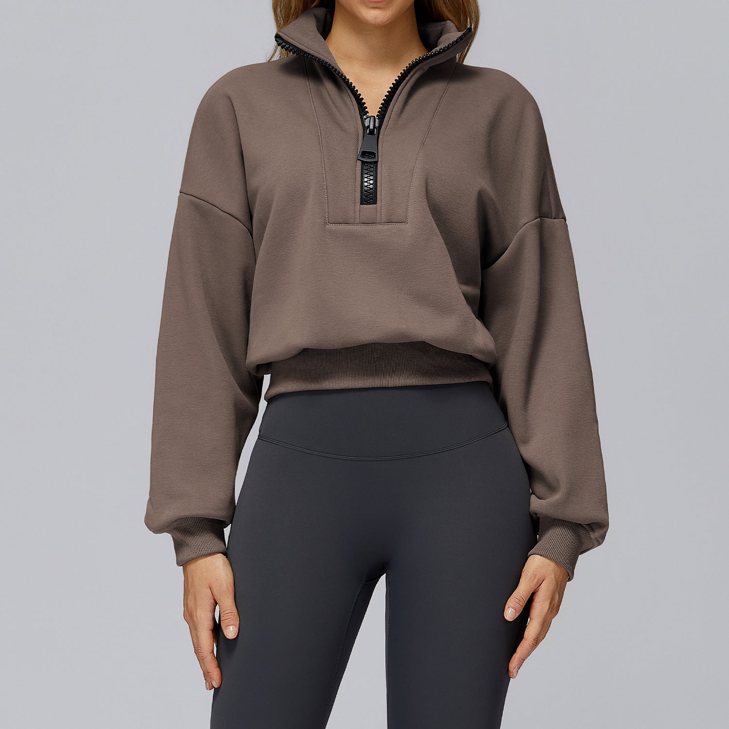Women’s Half-Zip Fleece Oversized Sweatshirt