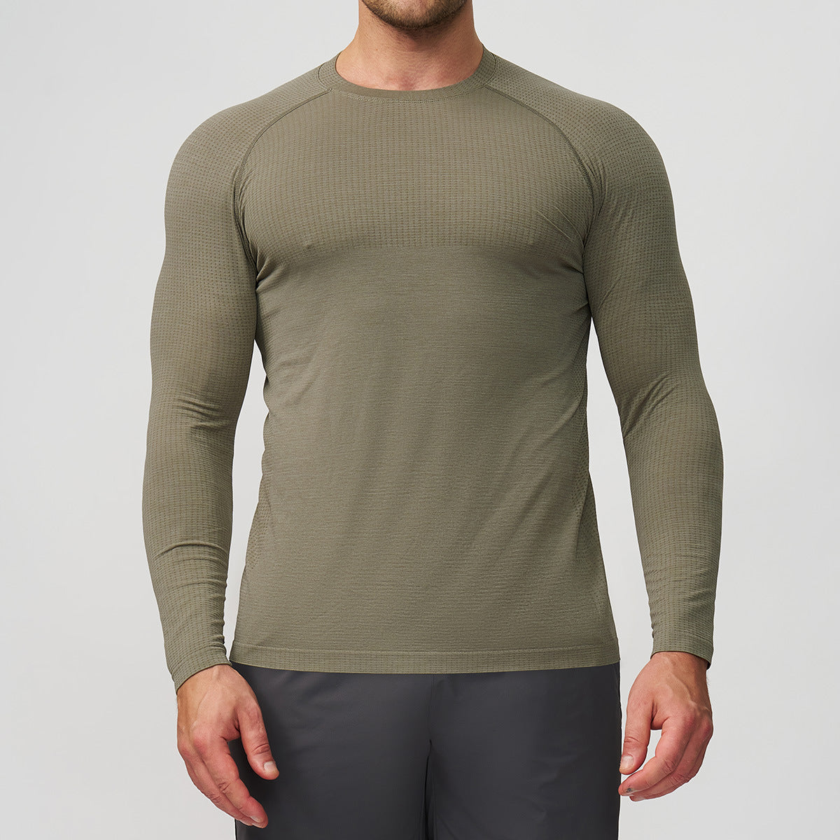 Men’s Seamless Quick-Dry Long Sleeve Training T-Shirt