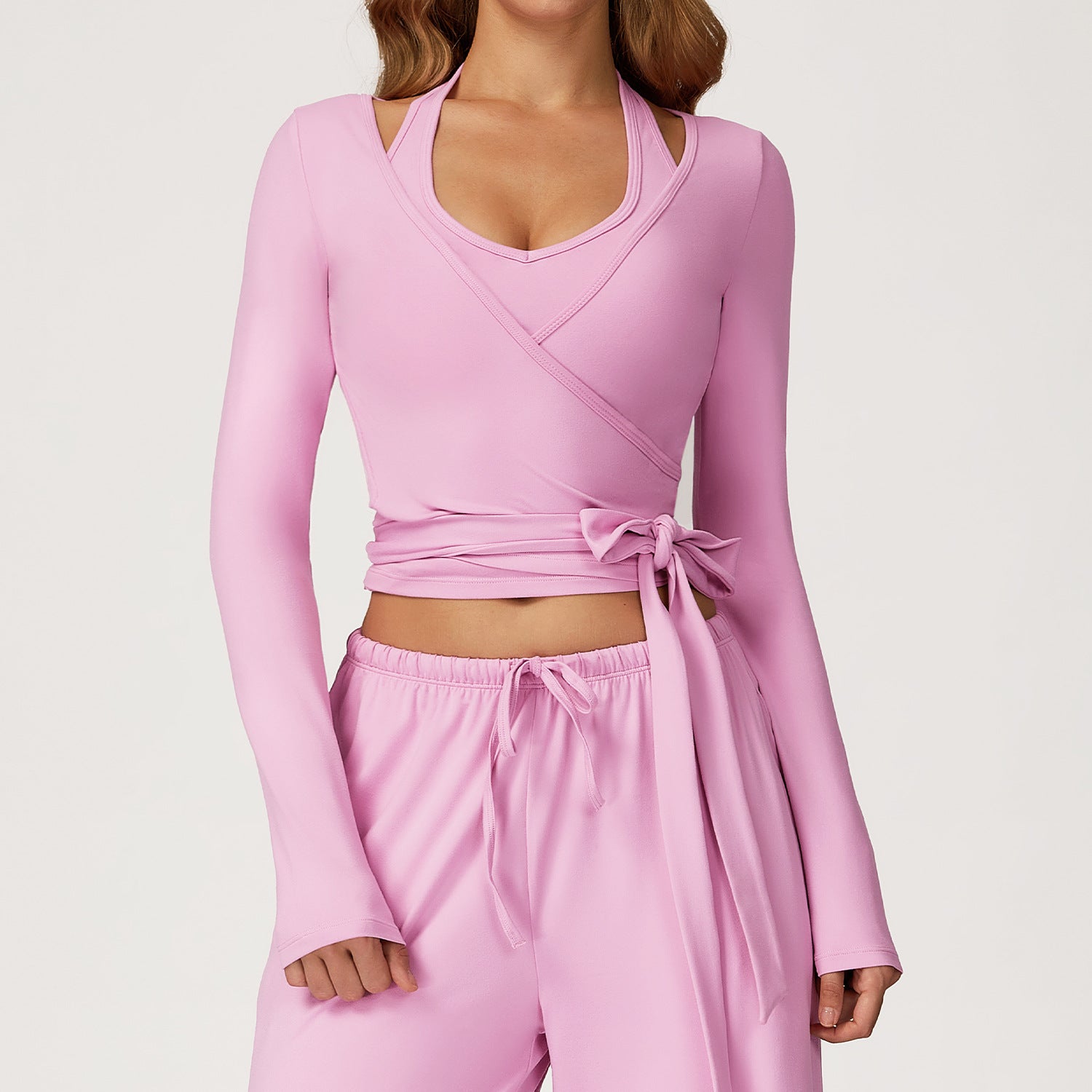 Women’s Wrap Tie Long Sleeve Yoga Top