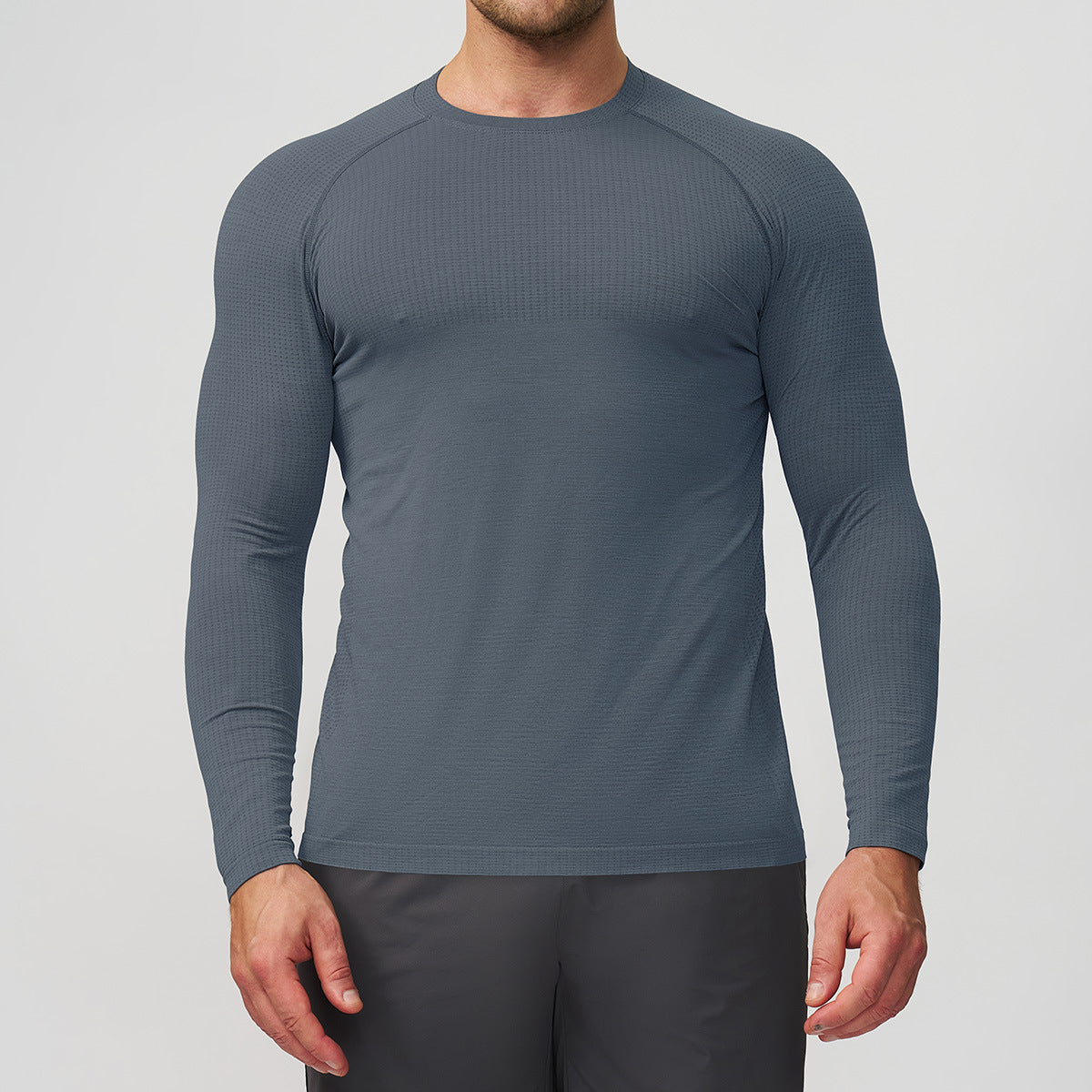 Men’s Seamless Quick-Dry Long Sleeve Training T-Shirt