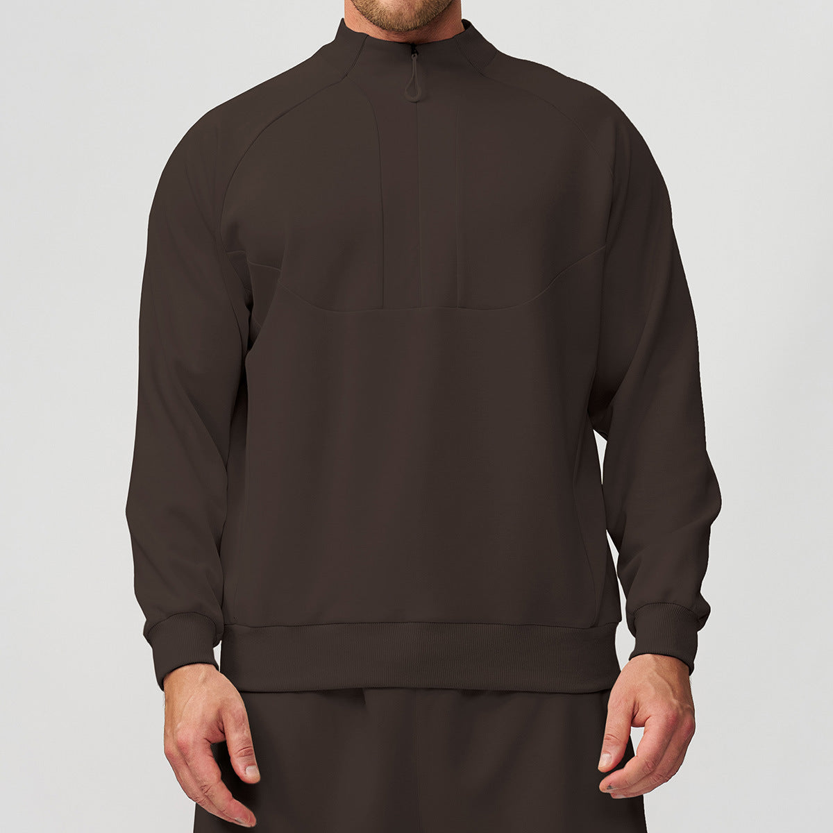 Men’s Lightweight Warm Mock Neck Sweatshirt Jacket