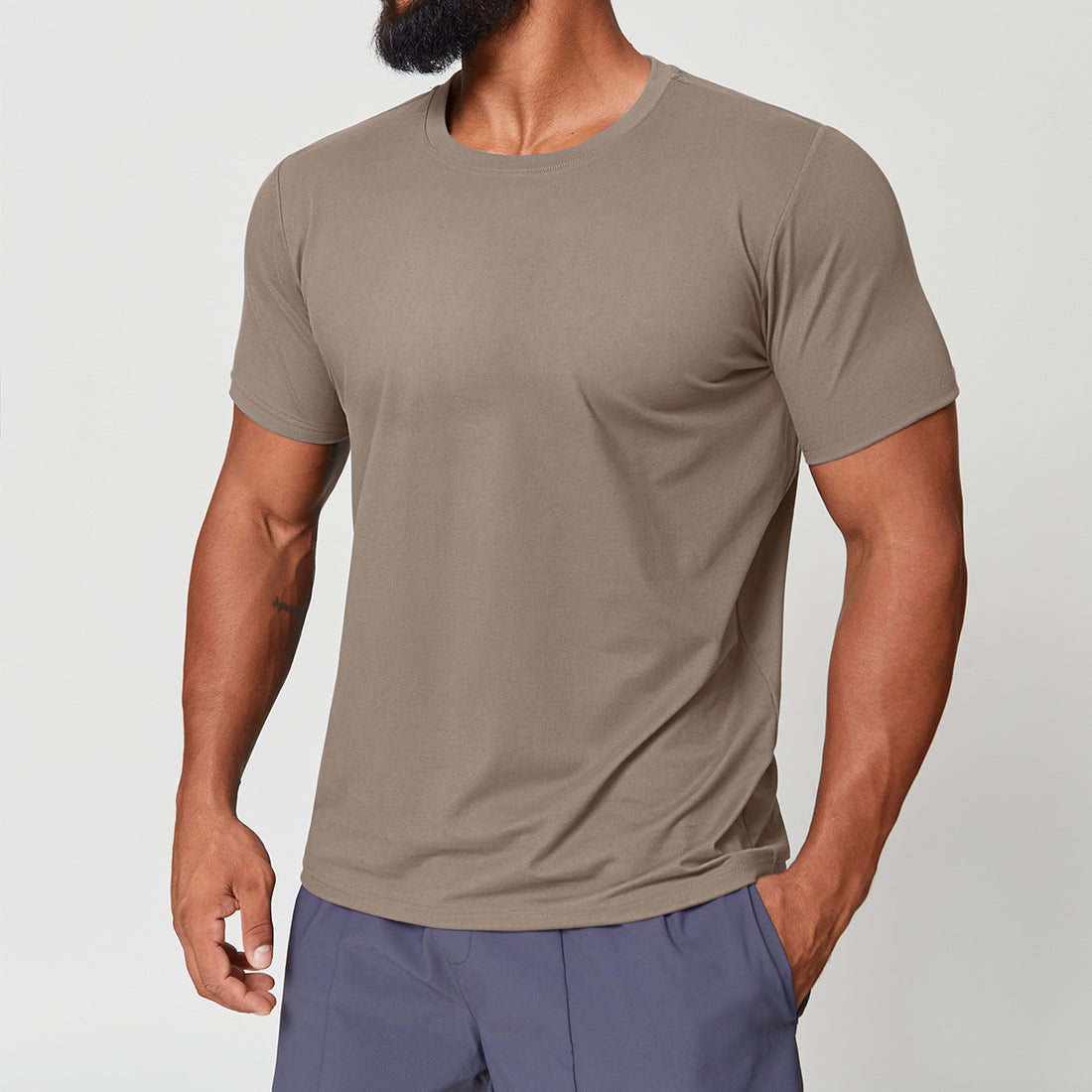 Men’s Quick-Dry Double-Brushed Crew Neck T-Shirt