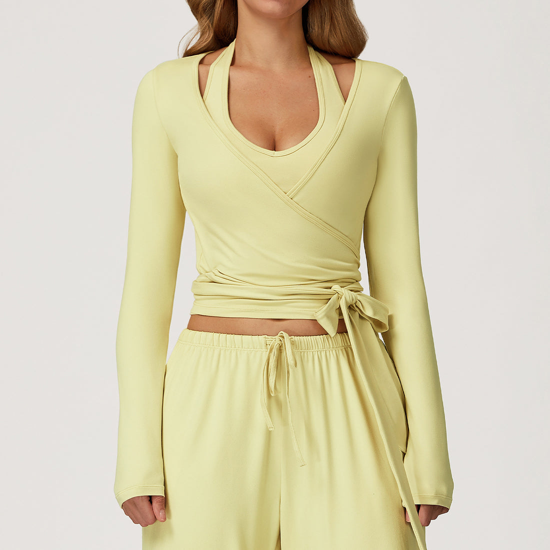 Women’s Wrap Tie Long Sleeve Yoga Top