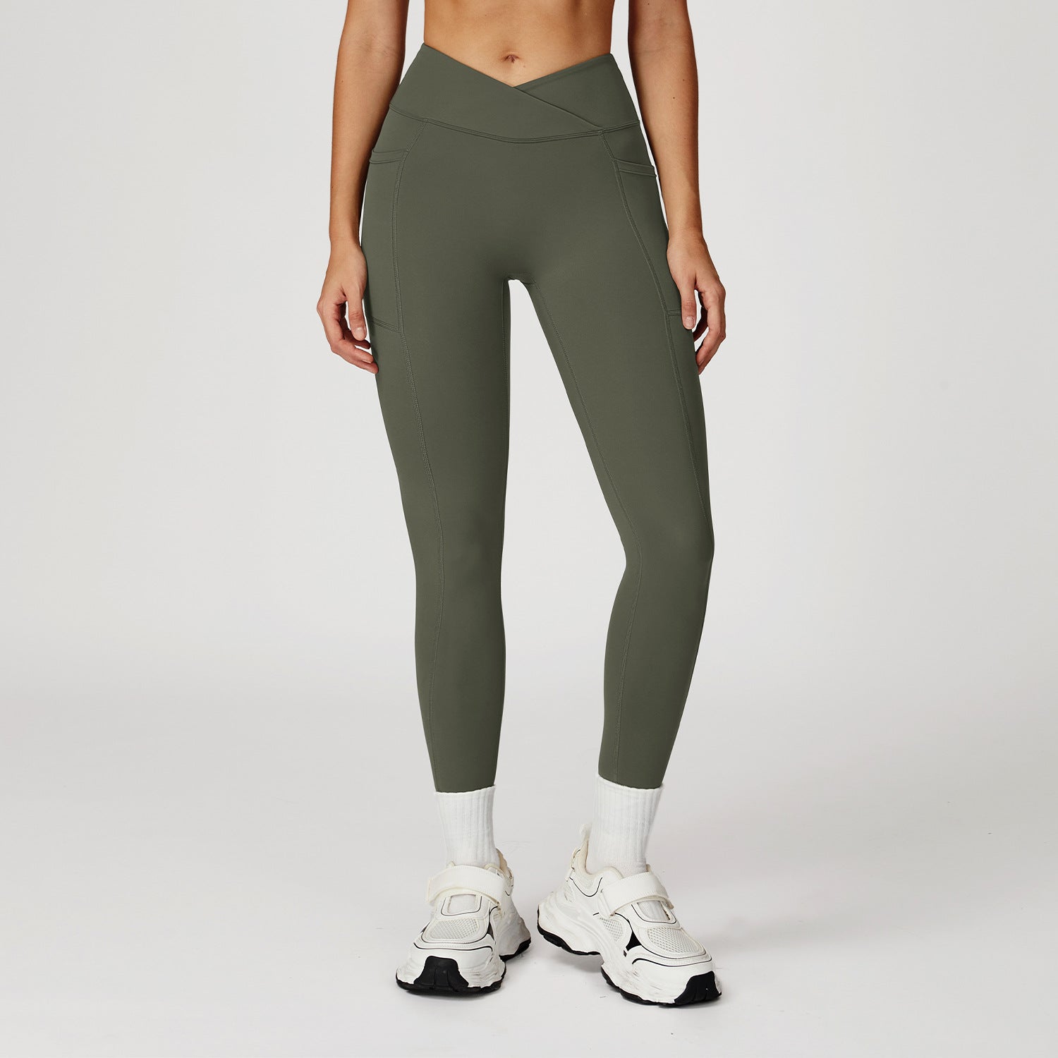 Women’s High-Waisted Crossover Waist Sculpting Yoga Leggings
