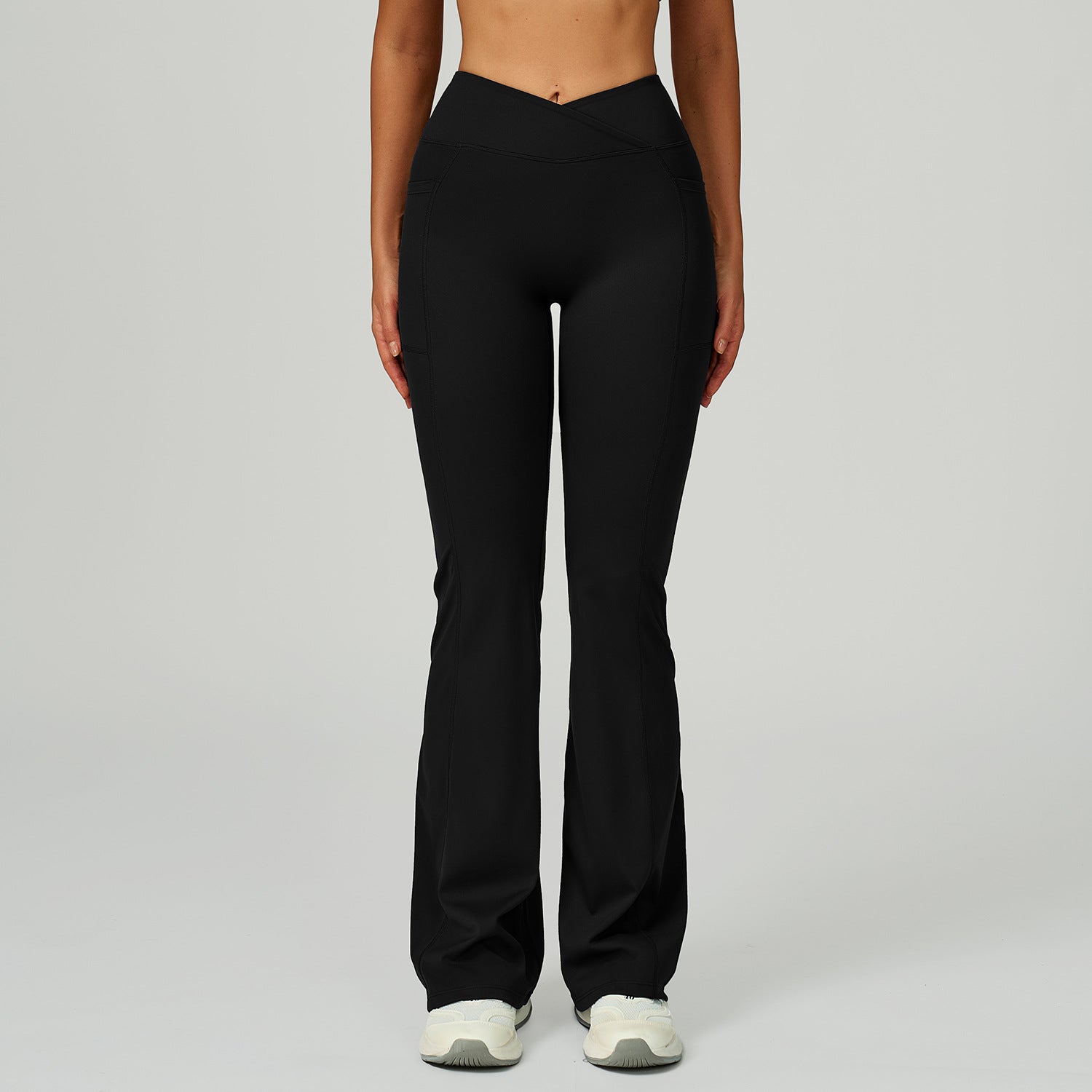 Women’s High-Waisted Crossover Waist Flared Yoga Pants