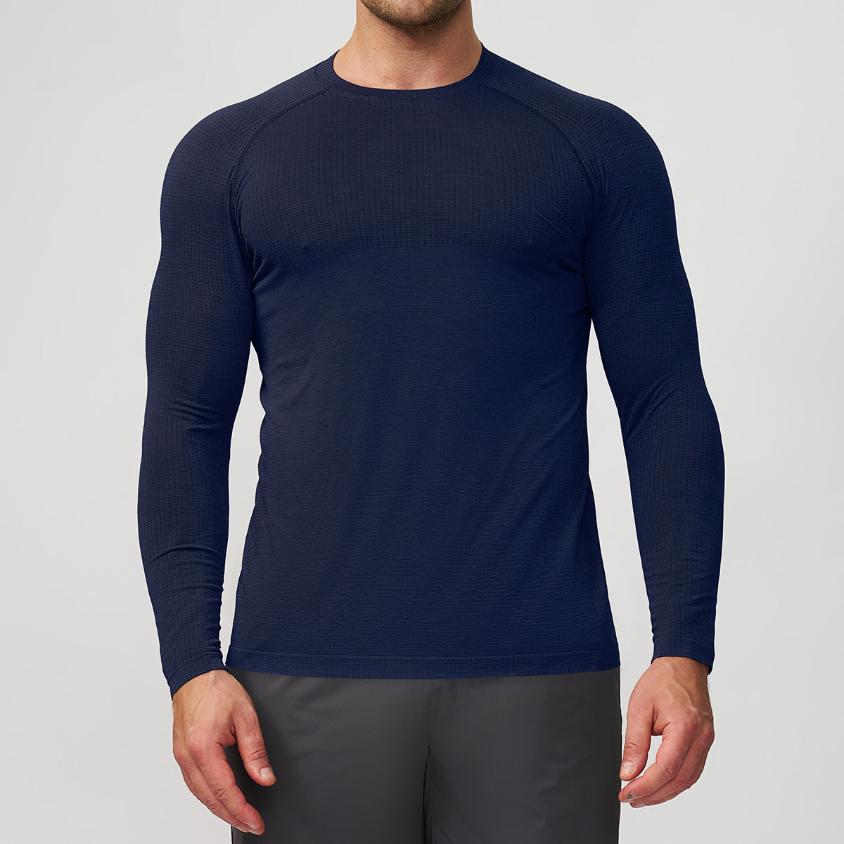 Men’s Seamless Quick-Dry Long Sleeve Training T-Shirt
