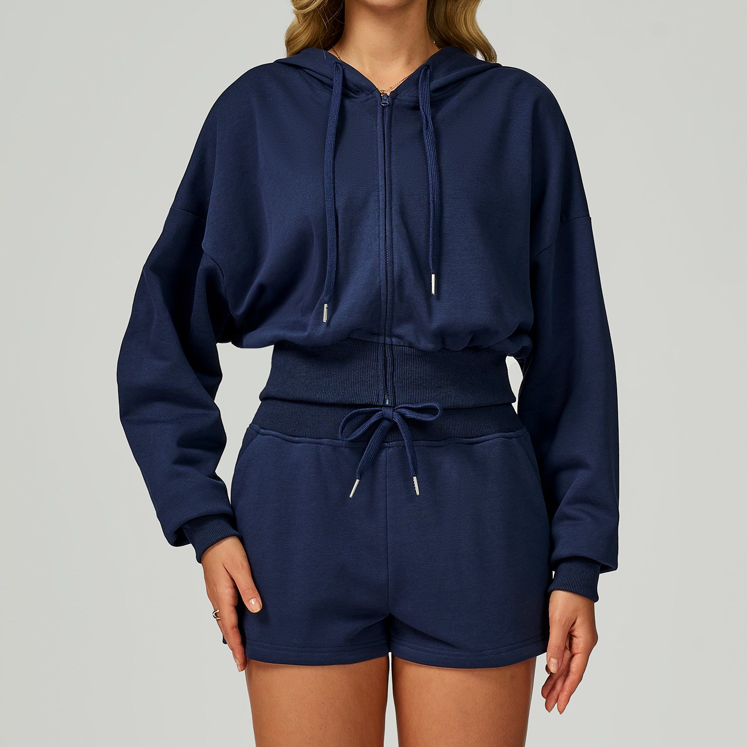 Women’s Cropped Zip-Up Hooded Sweatshirt