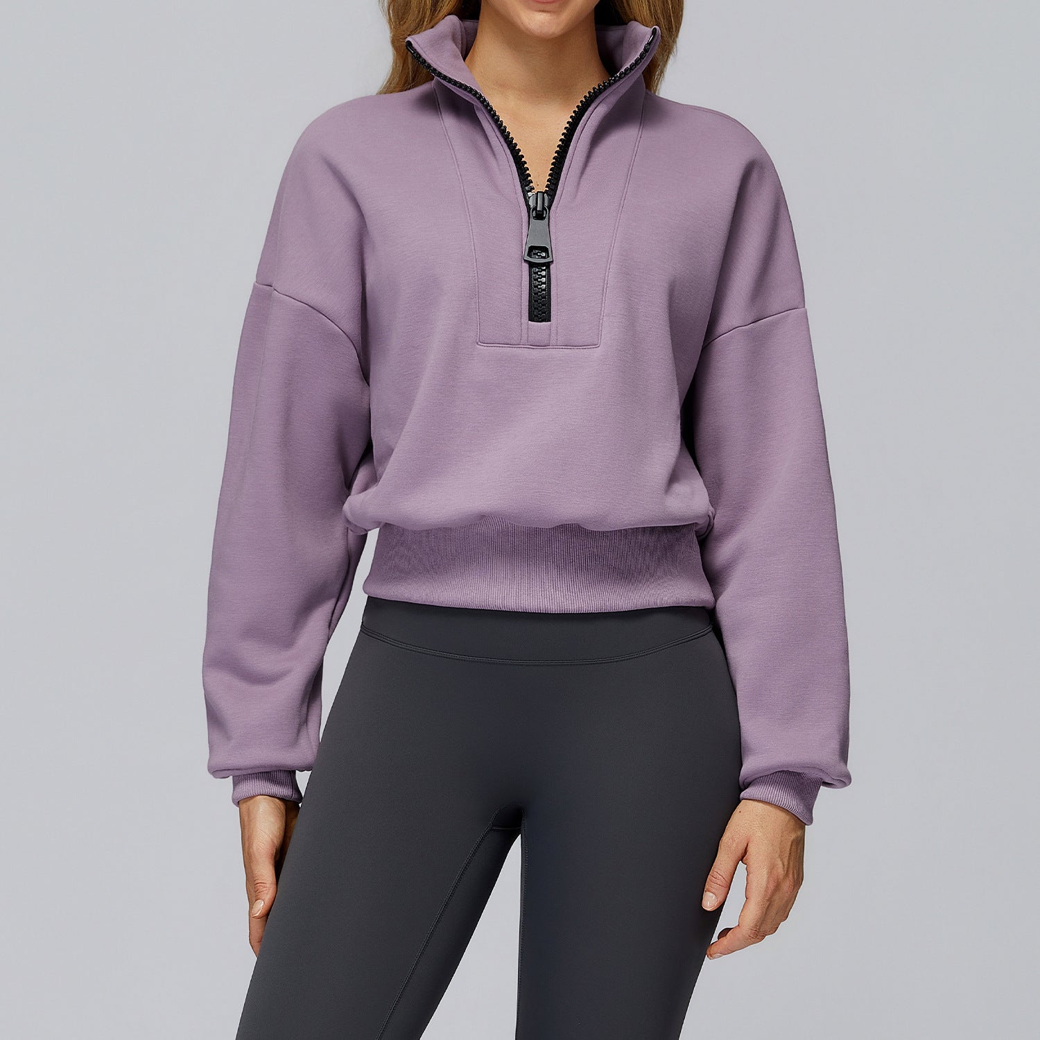 Women’s Half-Zip Fleece Oversized Sweatshirt