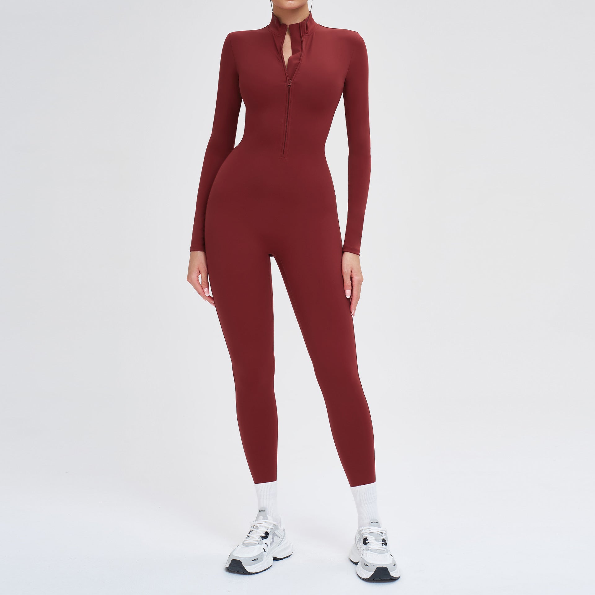 Women’s Thermal Long Sleeve Half-Zip Bodysuit (450G)