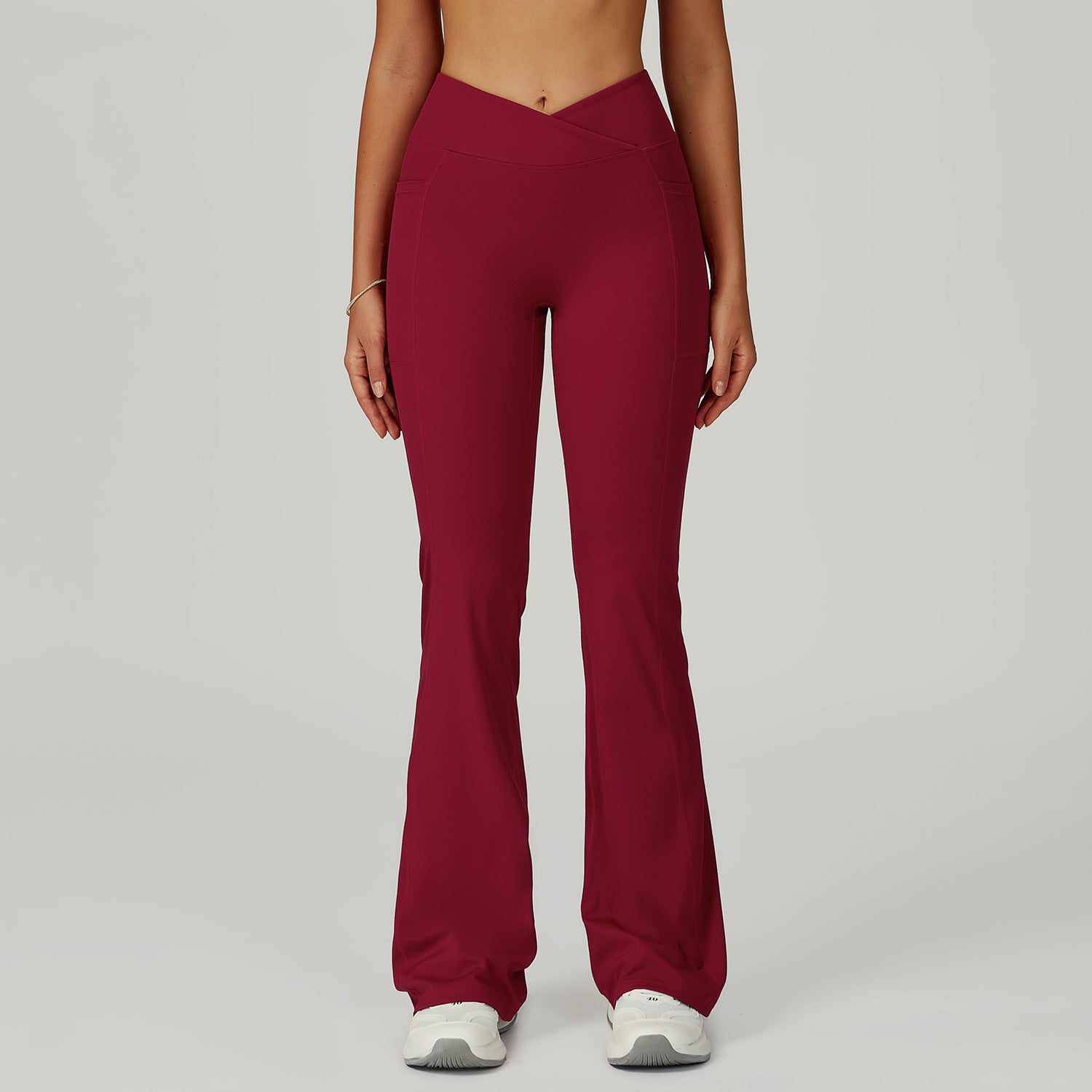 Women’s High-Waisted Crossover Waist Flared Yoga Pants