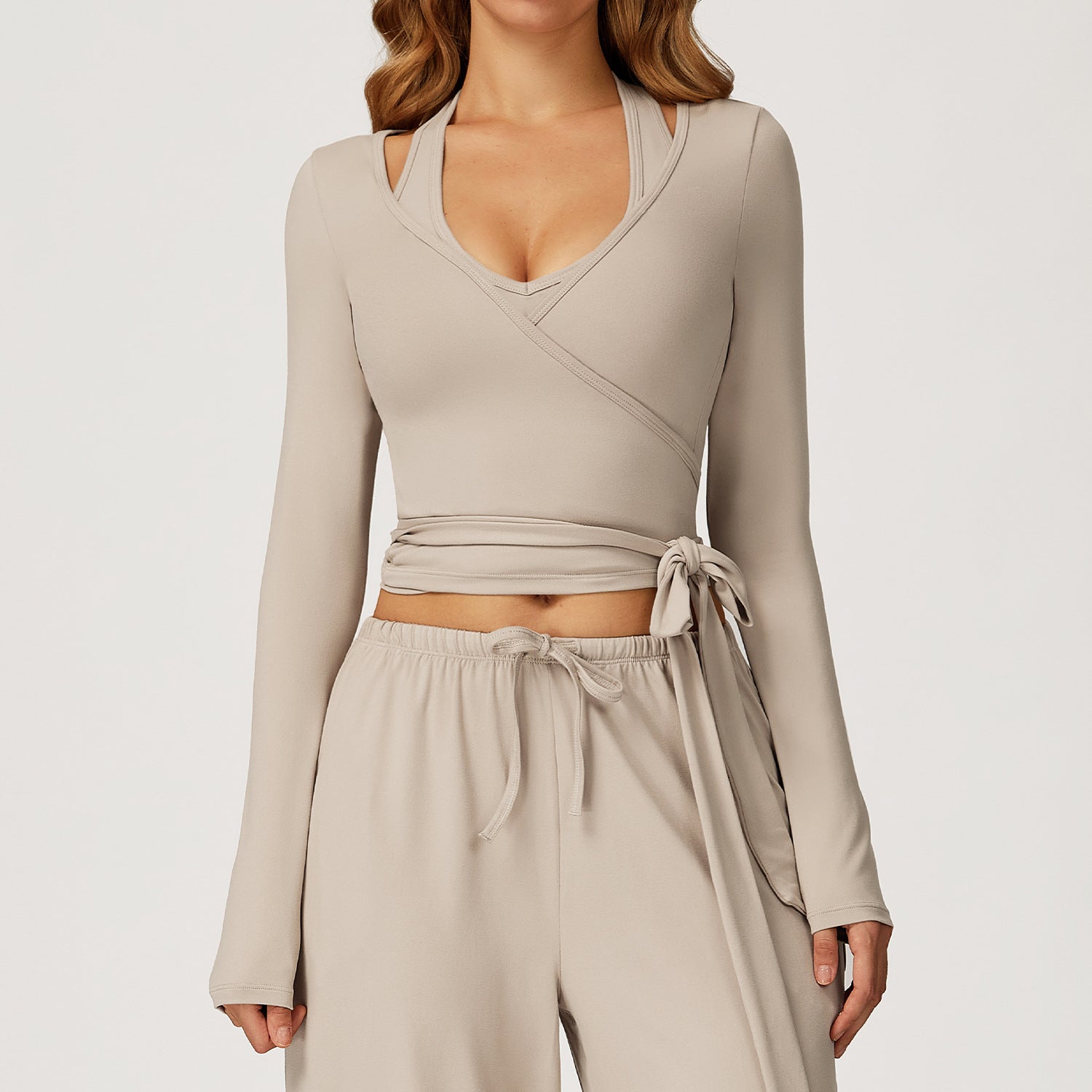 Women’s Wrap Tie Long Sleeve Yoga Top