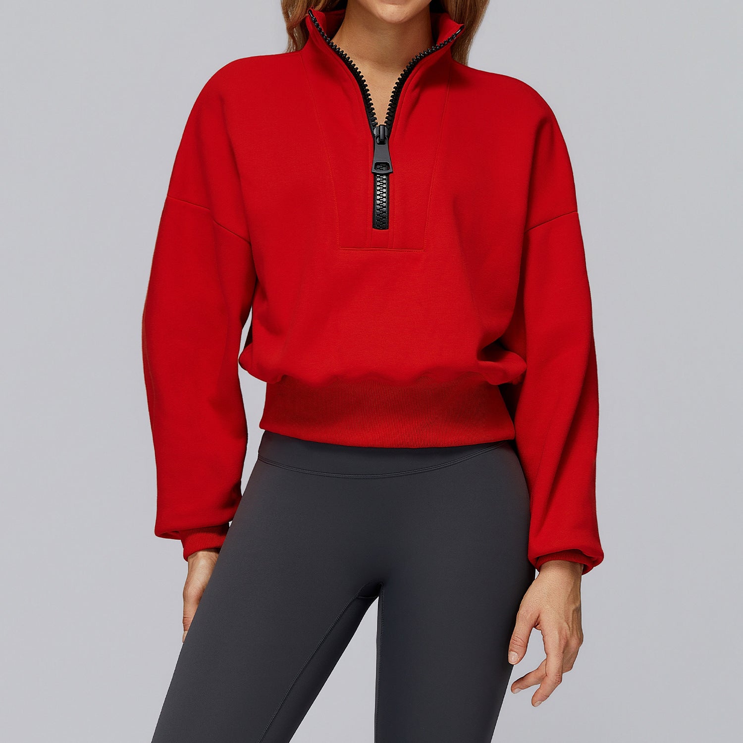 Women’s Half-Zip Fleece Oversized Sweatshirt