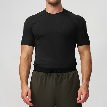 Men’s Seamless Quick-Dry Compression Training T-Shirt