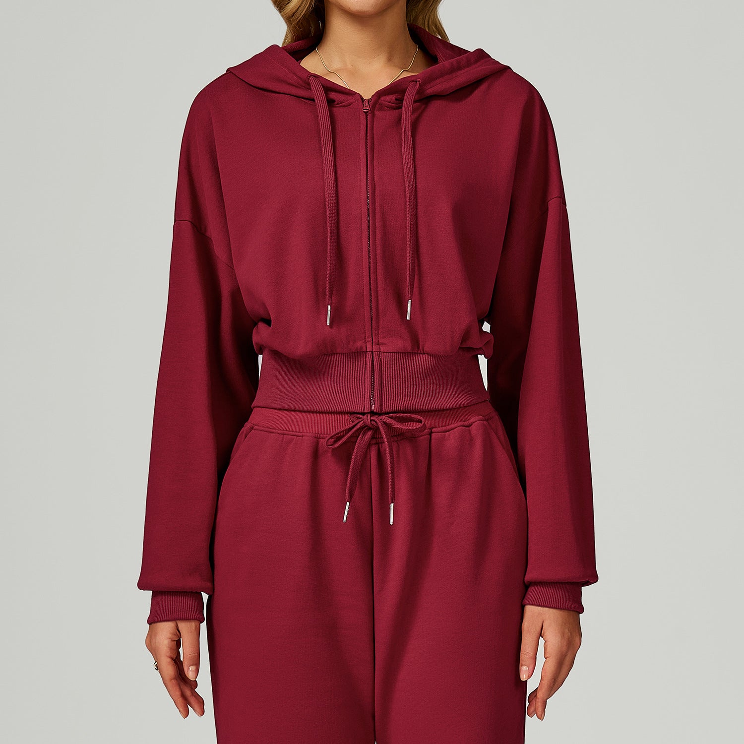 Women’s Cropped Zip-Up Hooded Sweatshirt
