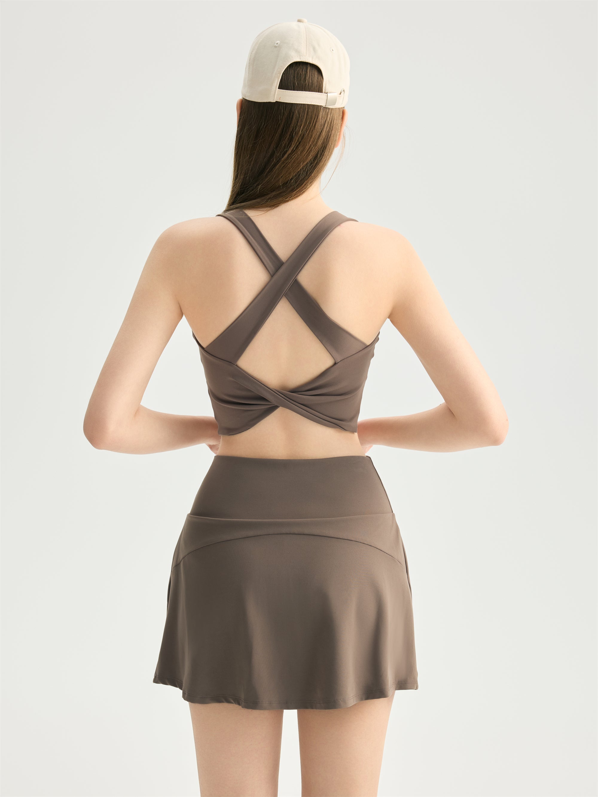 Wide Strap Cross Back Sports Bra