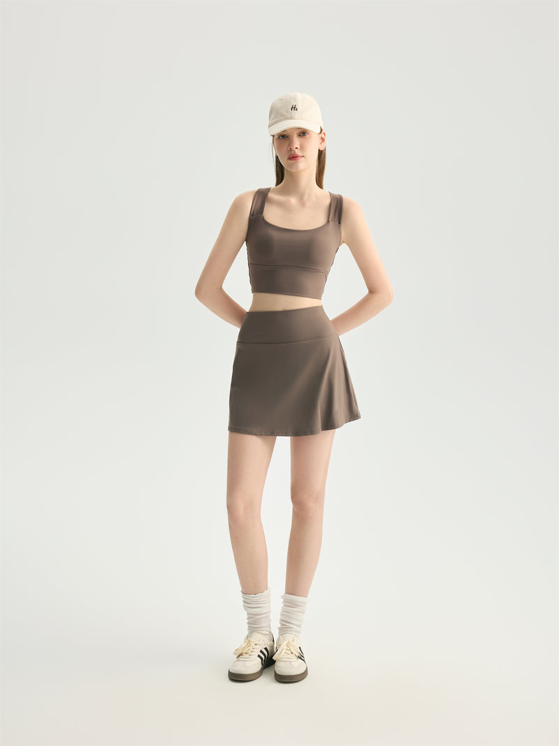 Wide Strap Cross Back Sports Bra