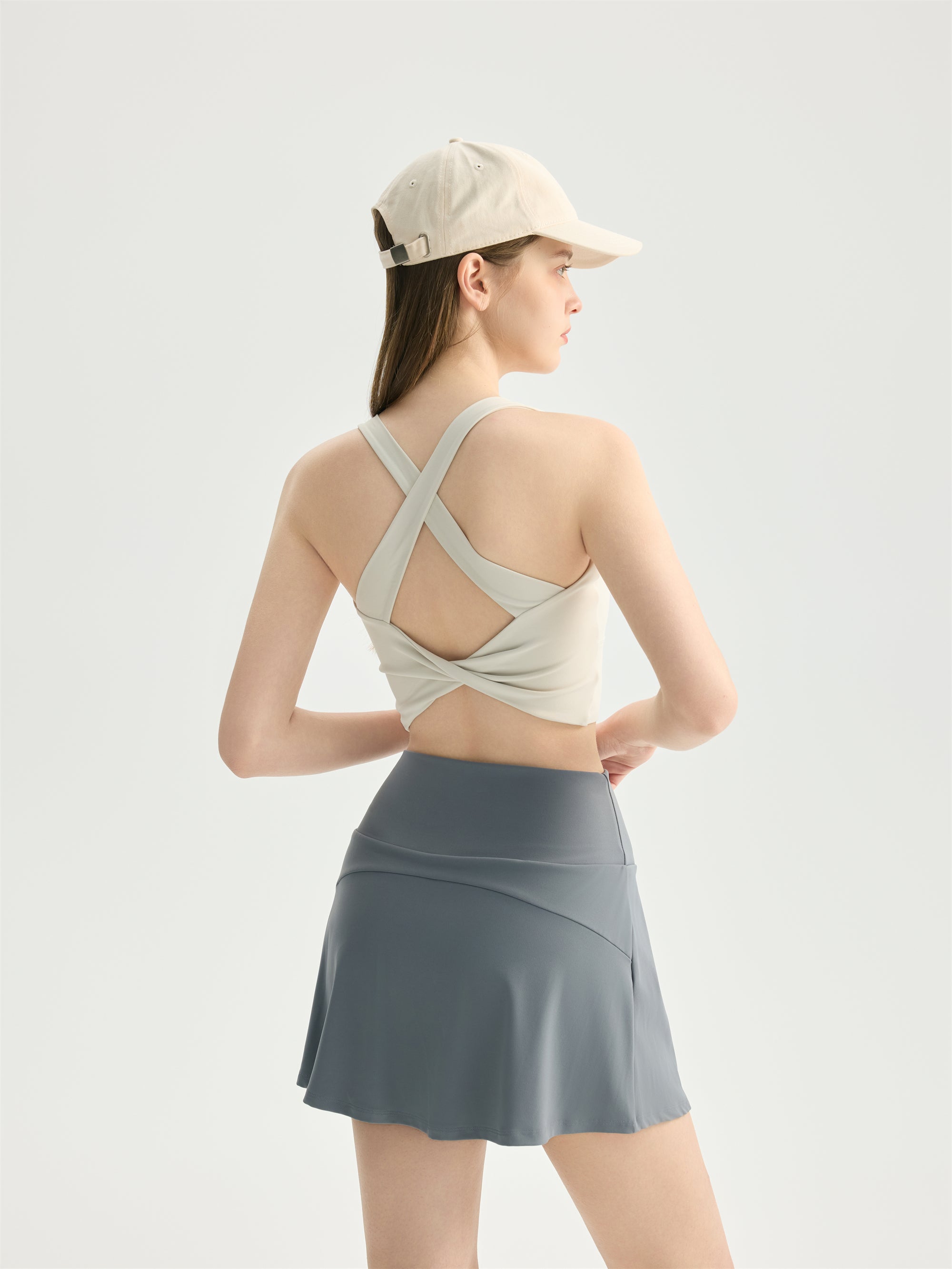 Wide Strap Cross Back Sports Bra
