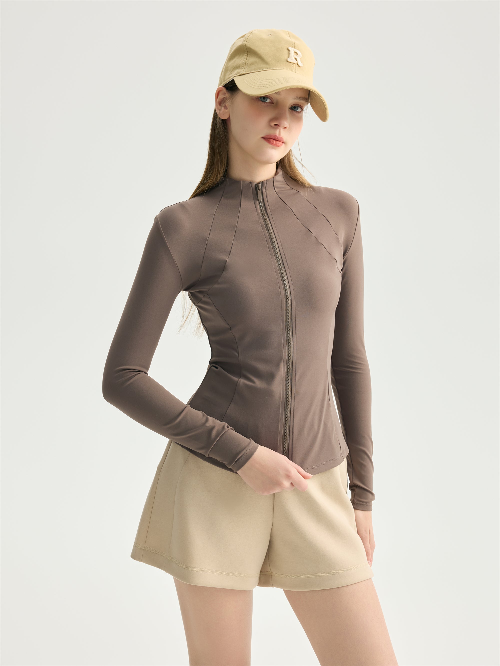 Slim Fit Zip-Up Long Sleeve Jacket