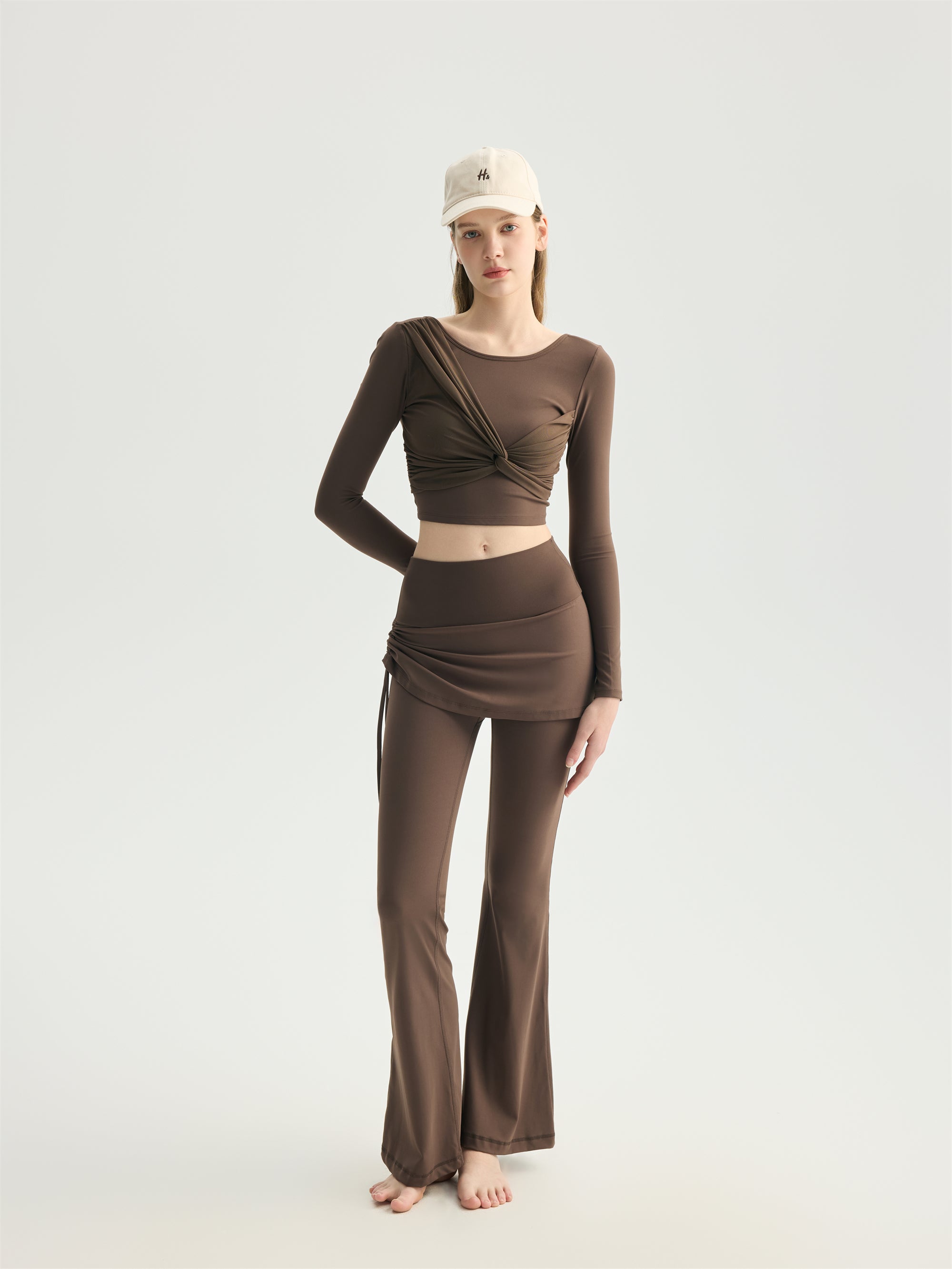 Twist Front Long Sleeve Crop