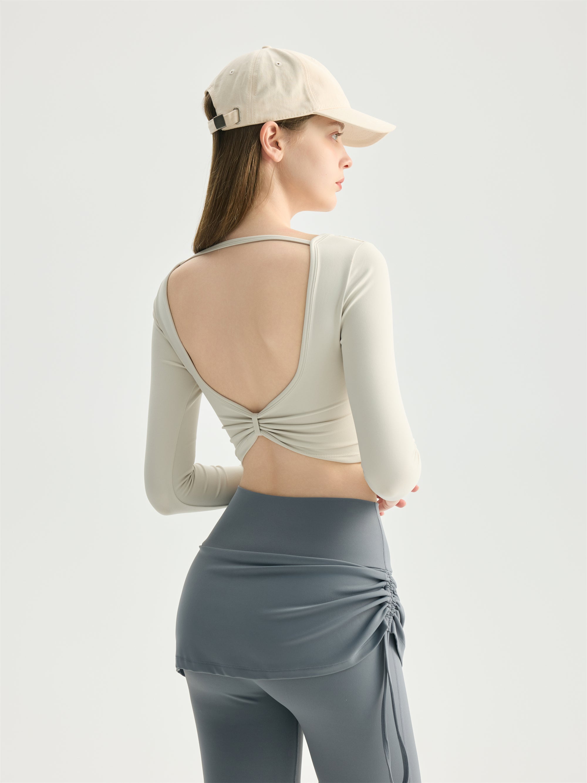 Twist Front Long Sleeve Crop