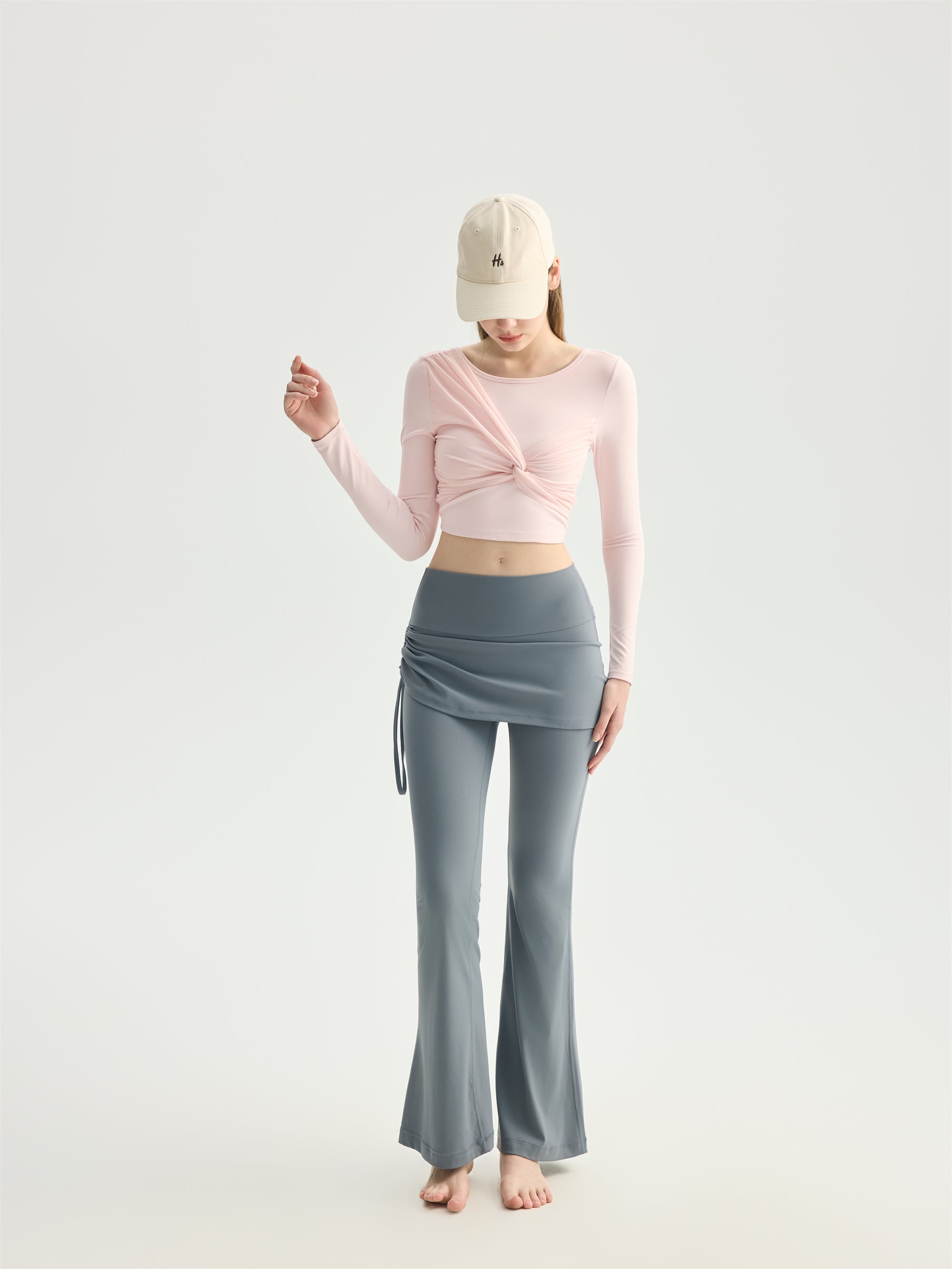 Twist Front Long Sleeve Crop