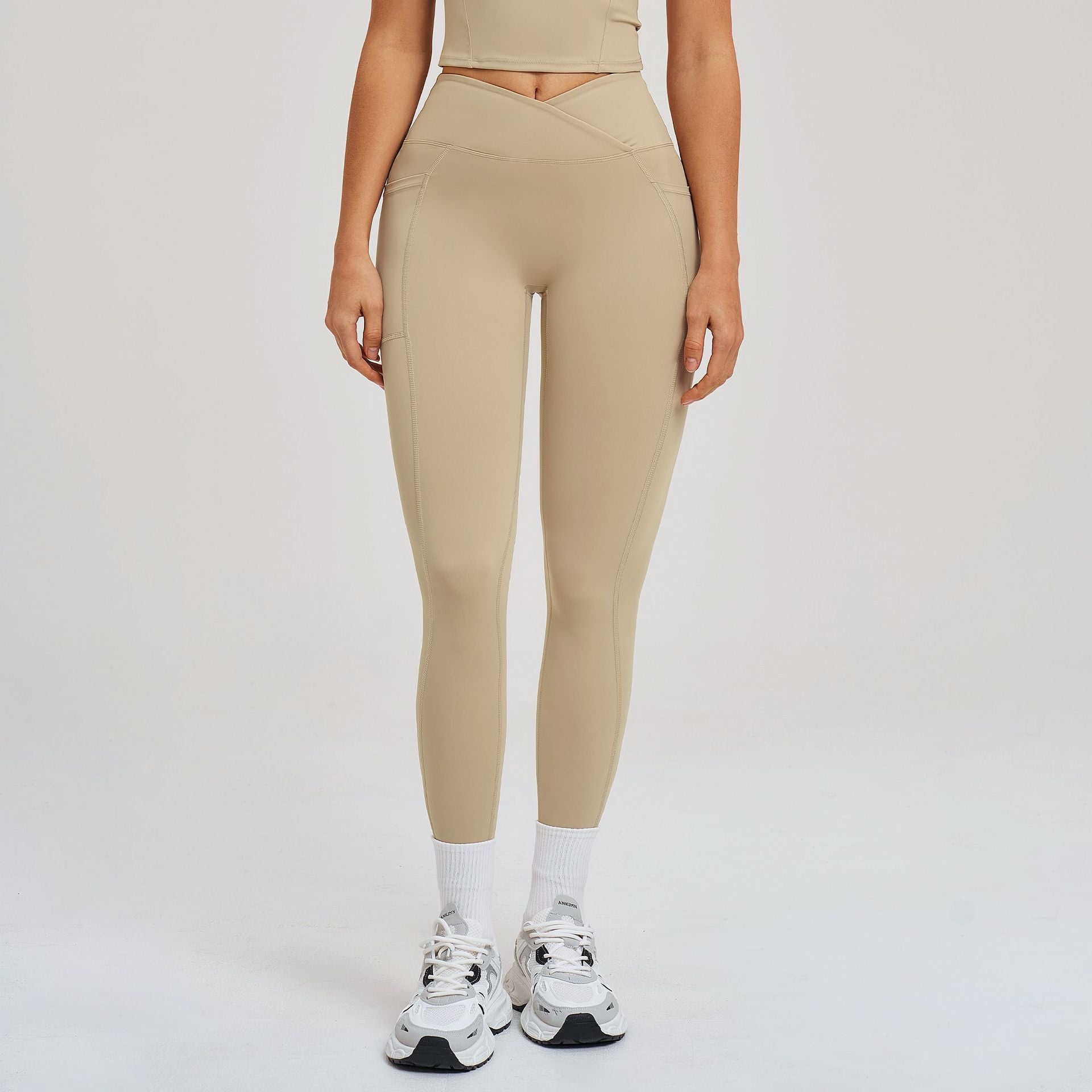 Women’s High-Waisted Crossover Waist Sculpting Yoga Leggings
