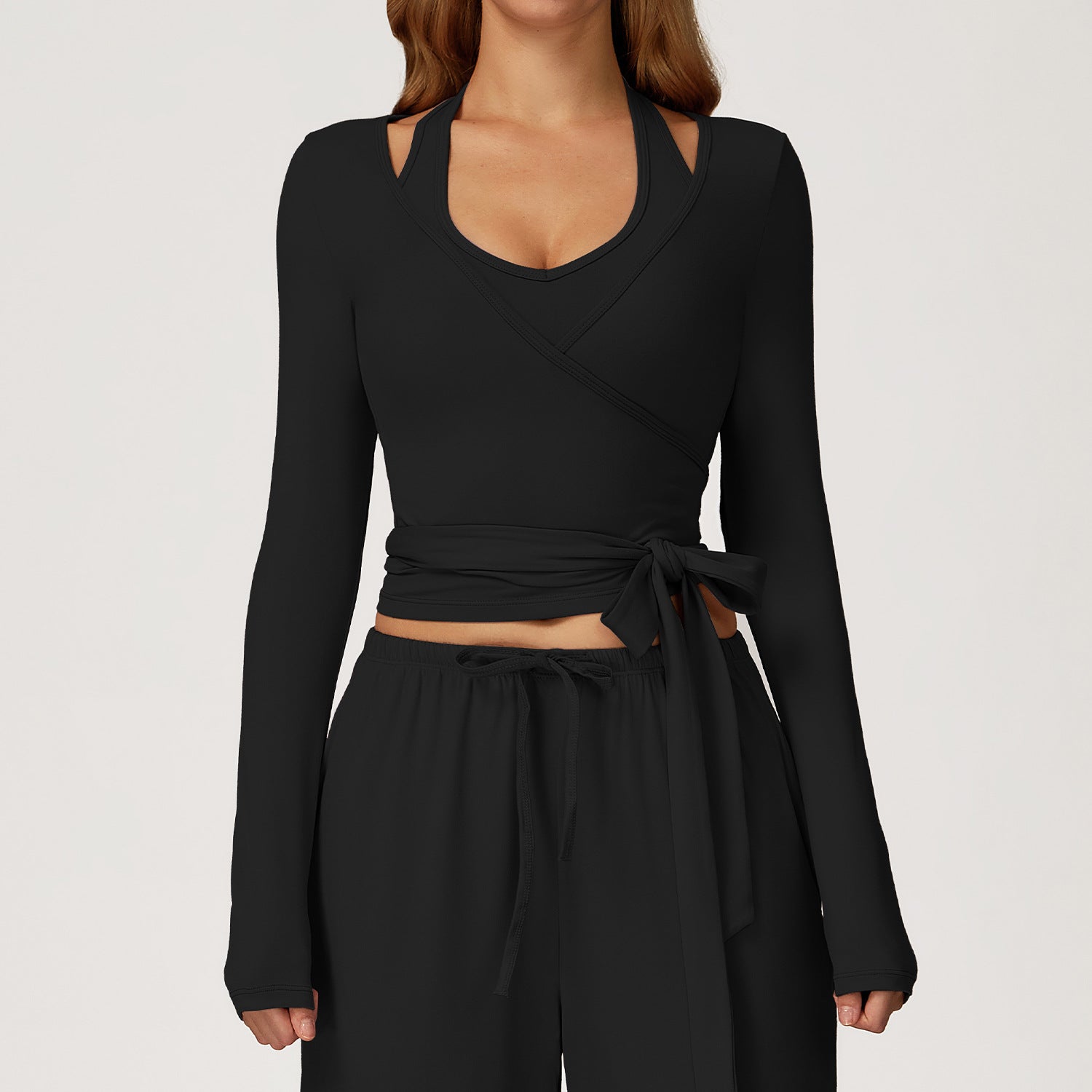 Women’s Wrap Tie Long Sleeve Yoga Top