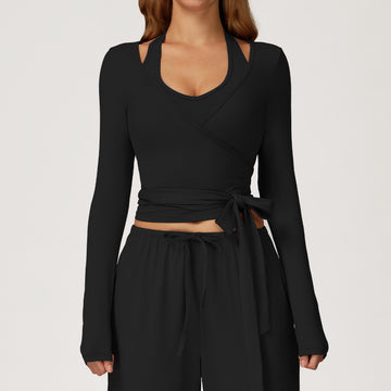 Women’s Wrap Tie Long Sleeve Yoga Top