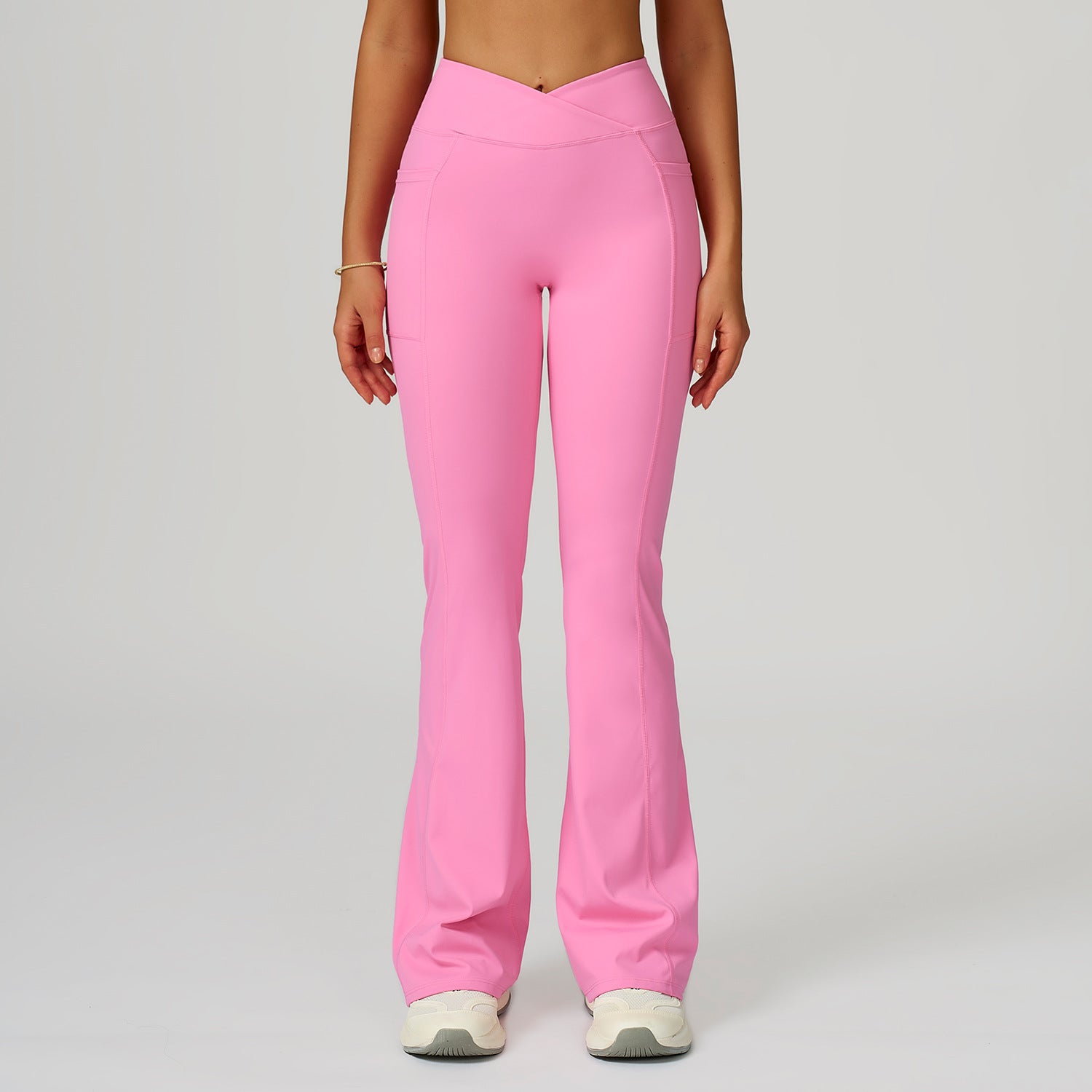 Women’s High-Waisted Crossover Waist Flared Yoga Pants