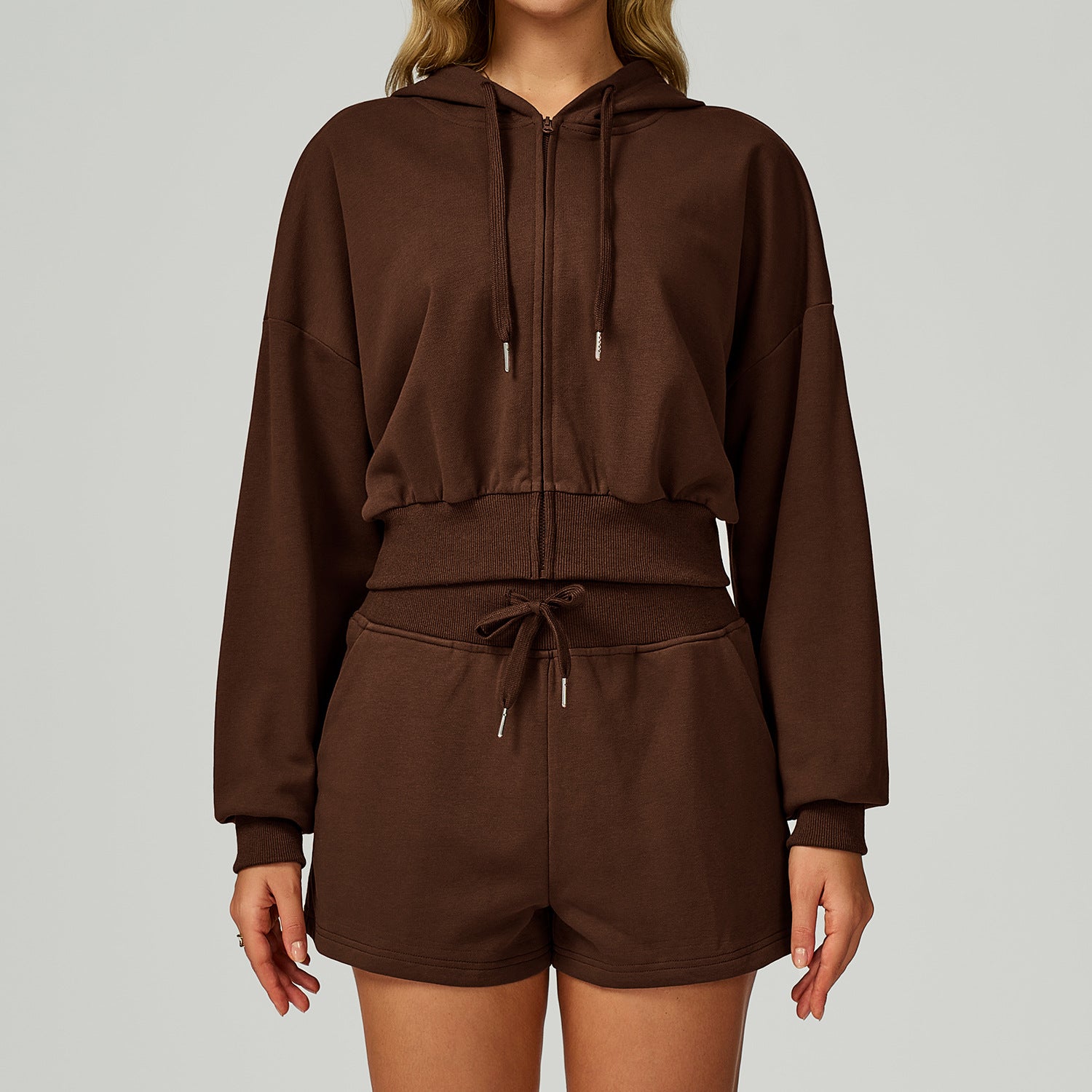 Women’s Cropped Zip-Up Hooded Sweatshirt