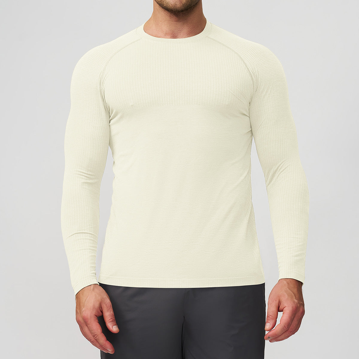 Men’s Seamless Quick-Dry Long Sleeve Training T-Shirt