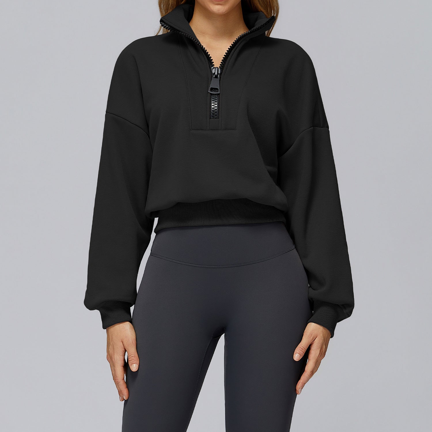 Women’s Half-Zip Fleece Oversized Sweatshirt