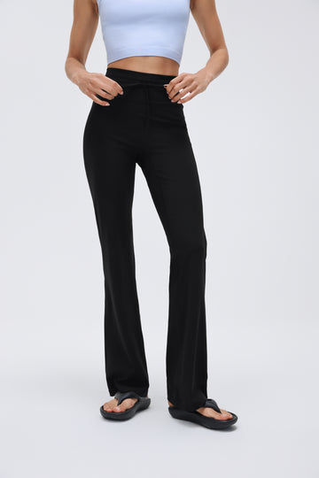 High-waist Flared Pants Drawstring