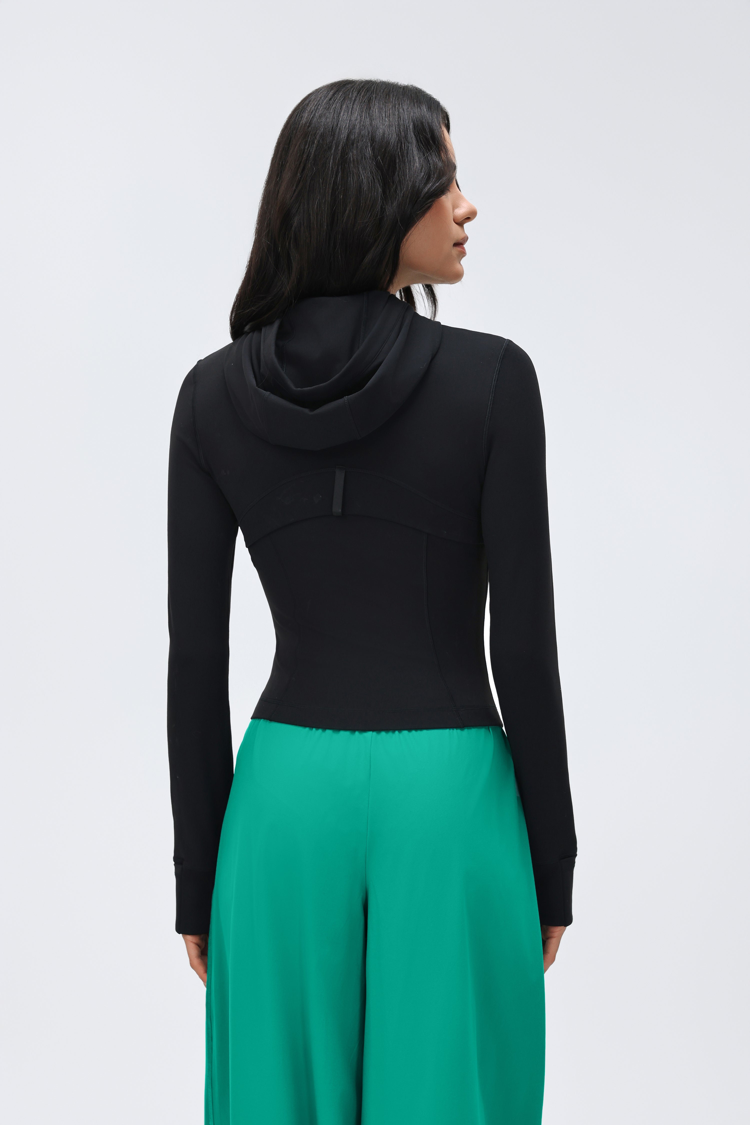 Women's DF Slim-fit Jacket Hooded/Cardigan Color-matched Zipper