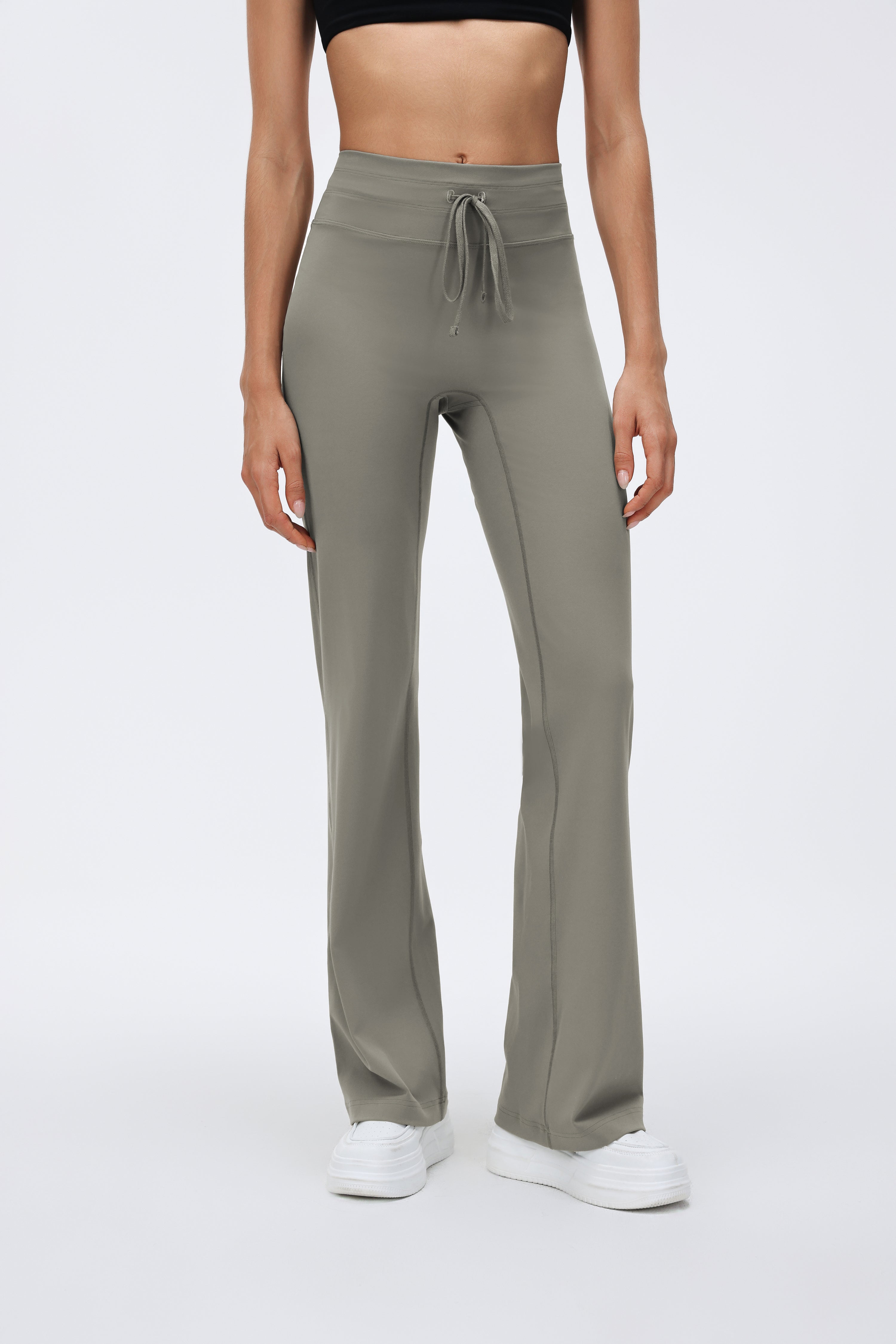 High-waist Flared Pants Drawstring