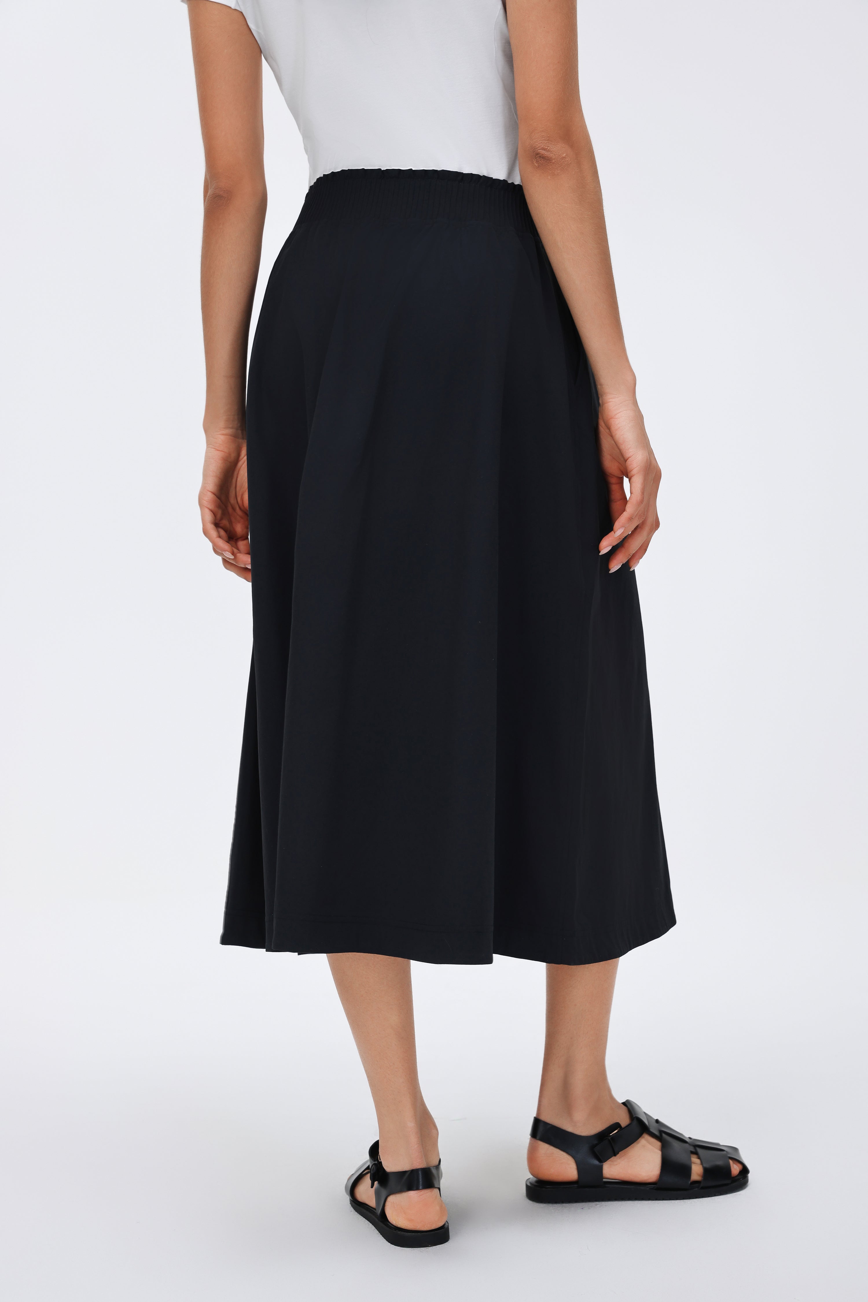 Waist Pleated Midi Skirt