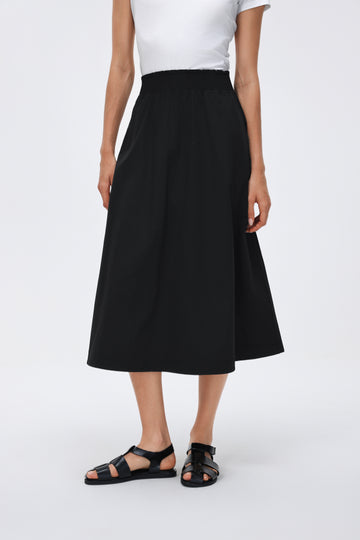 Waist Pleated Midi Skirt